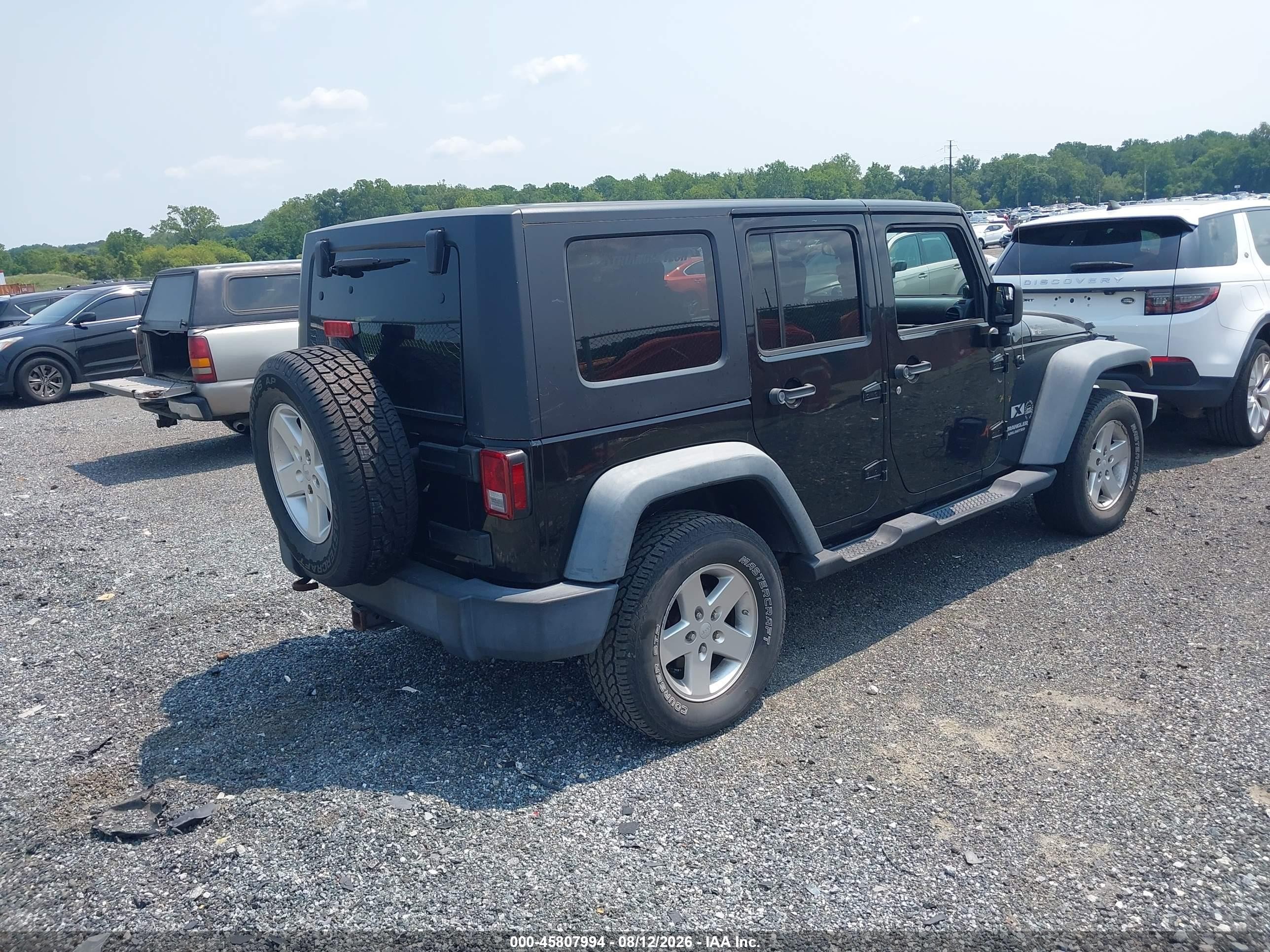 2009 Jeep Wrangler Unlimited X Black vin: 1J4GA39199L773063