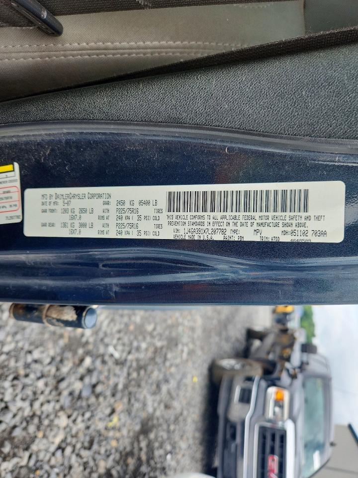 2007 Jeep Wrangler X Blue vin: 1J4GA391X7L207782
