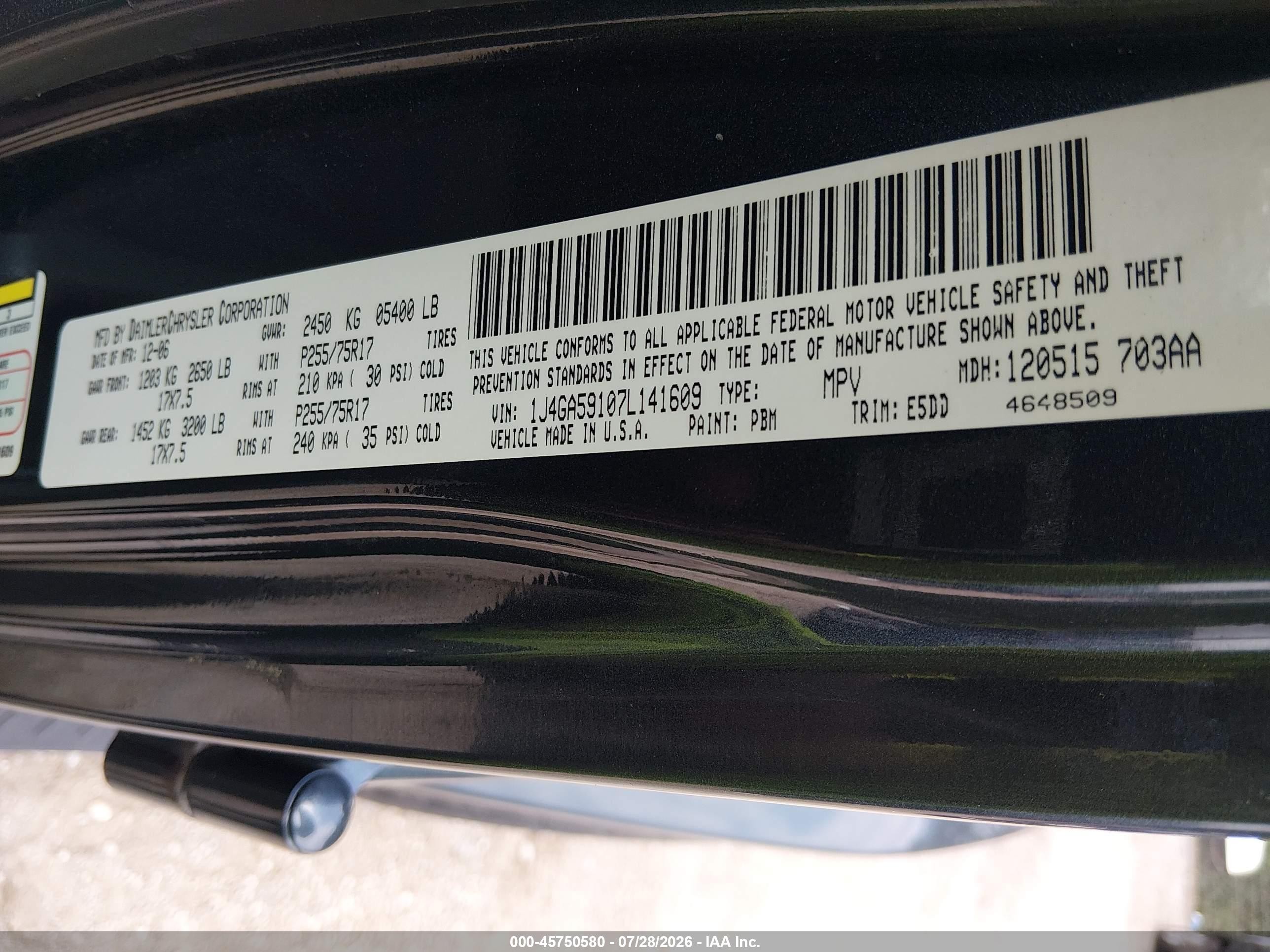 2007 Jeep Wrangler Unlimited Sahara Gray vin: 1J4GA59107L141609