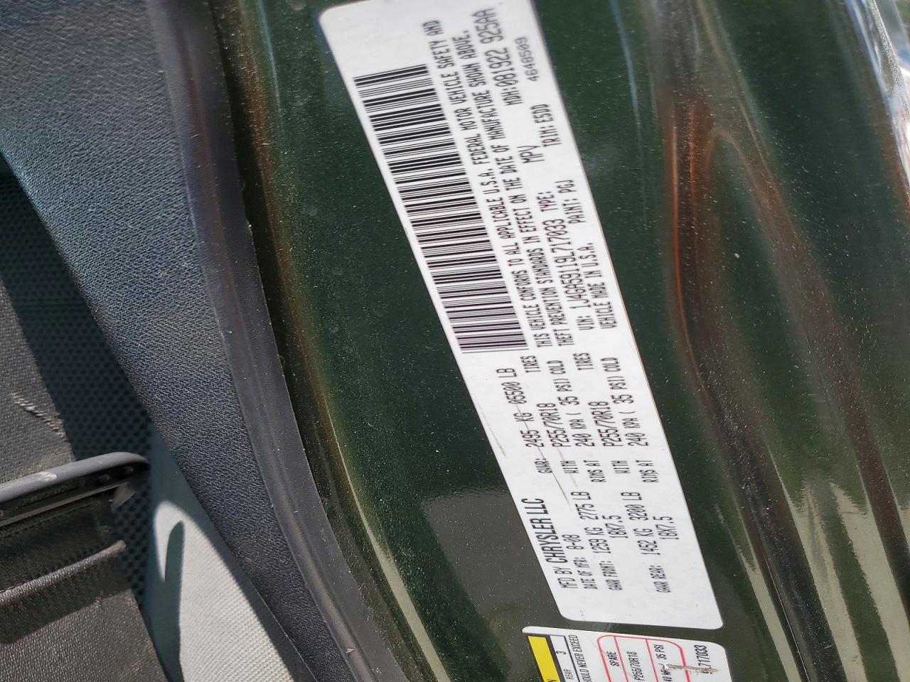 2009 Jeep Wrangler Unlimited Sahara Green vin: 1J4GA59119L717033