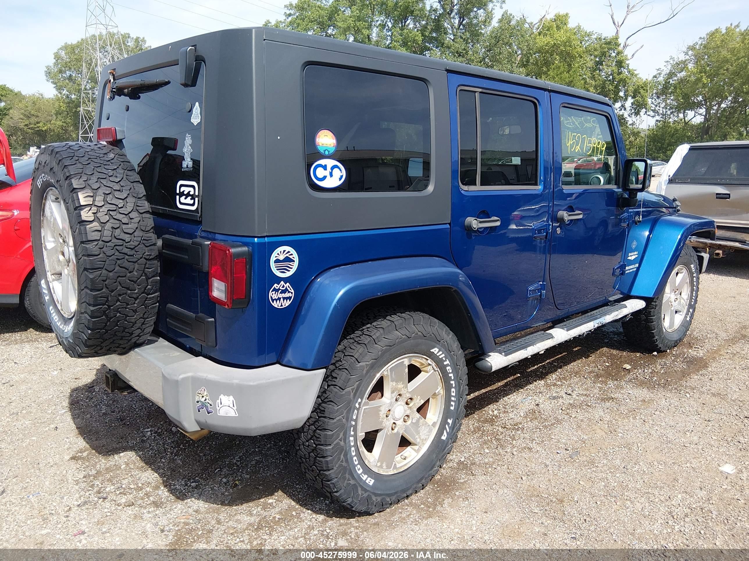 2009 Jeep Wrangler Unlimited Sahara Blue vin: 1J4GA59119L754275