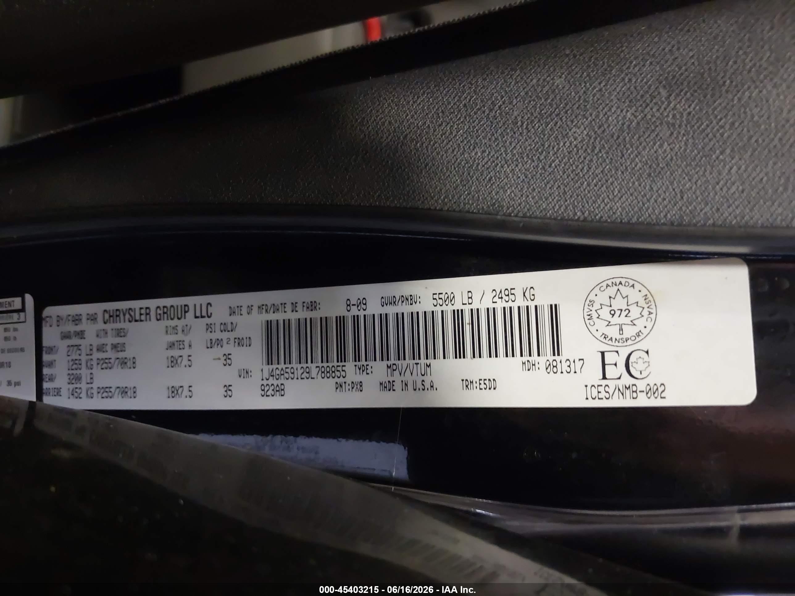2009 Jeep Wrangler Unlimited Sahara Black vin: 1J4GA59129L788855