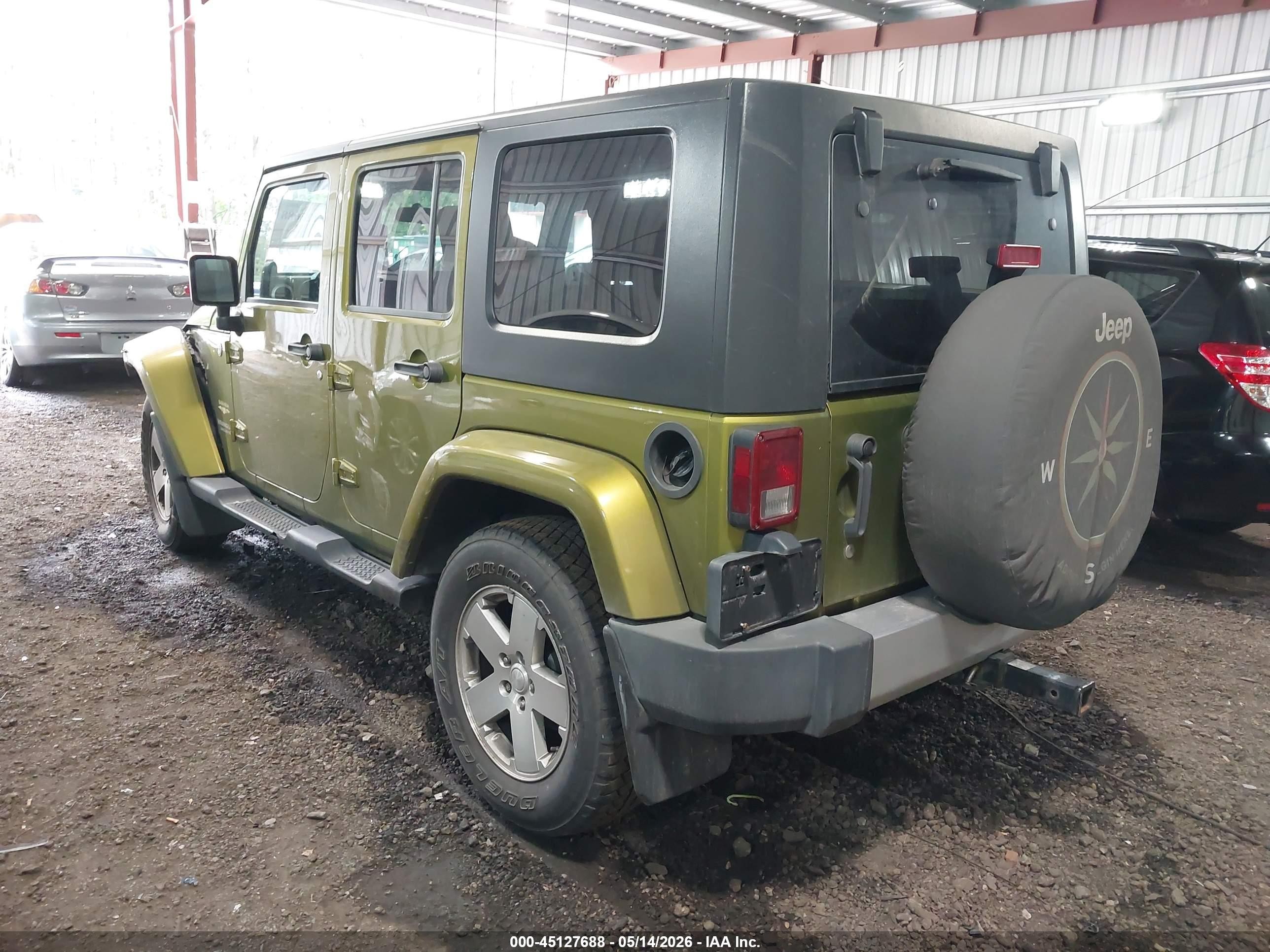 2008 Jeep Wrangler Unlimited Sahara Green vin: 1J4GA59148L599090
