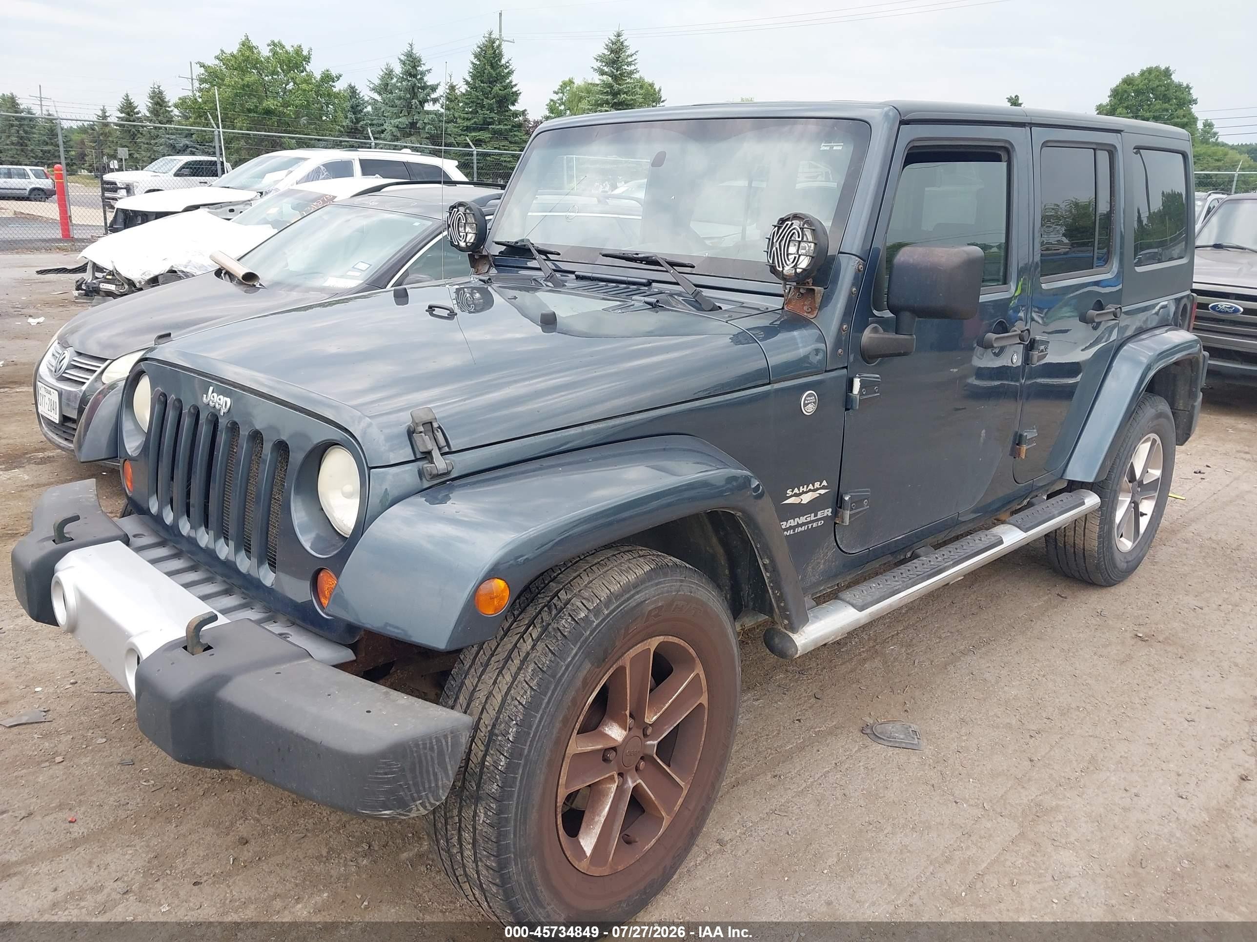 2008 Jeep Wrangler Unlimited Sahara Blue vin: 1J4GA59158L532725