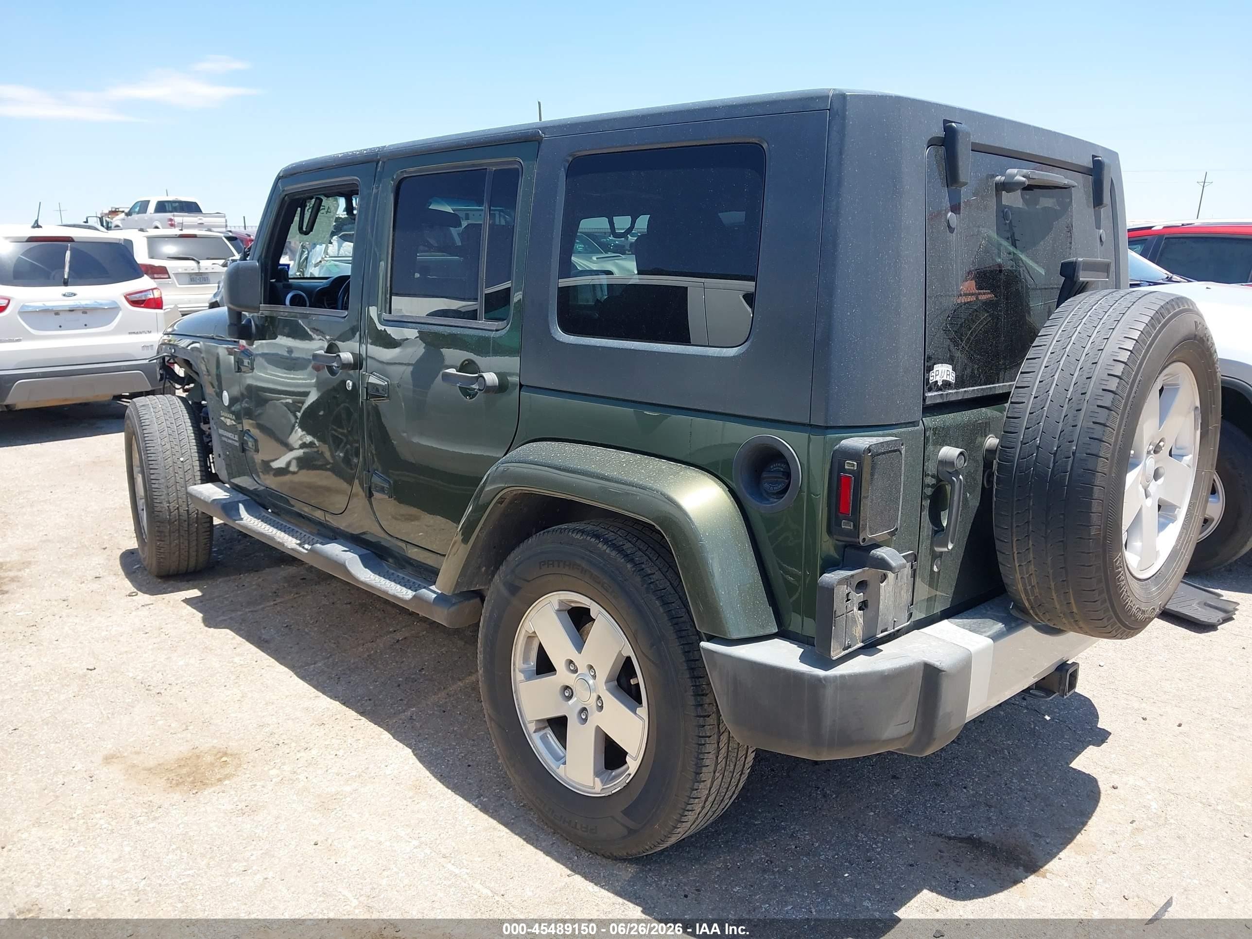 2008 Jeep Wrangler Unlimited Sahara Green vin: 1J4GA59168L623647