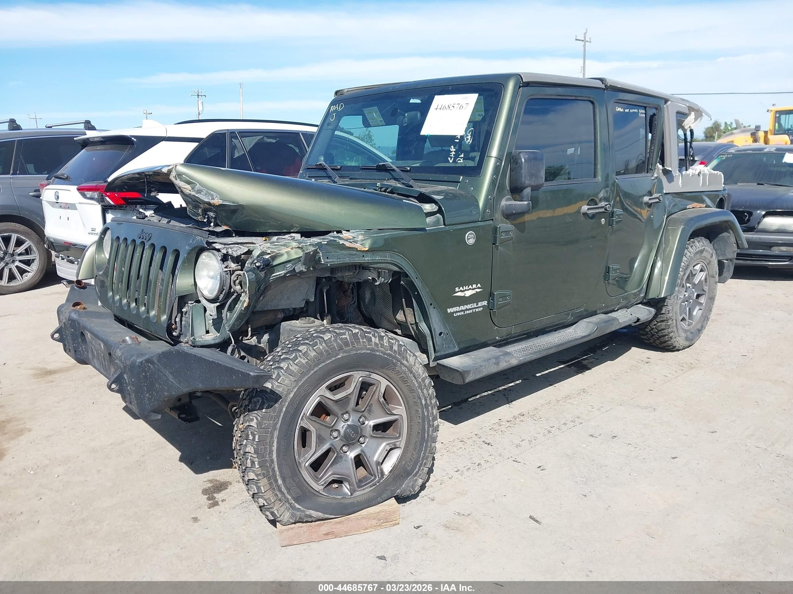 2008 Jeep Wrangler Unlimited Sahara Зеленый vin: 1J4GA59198L650535