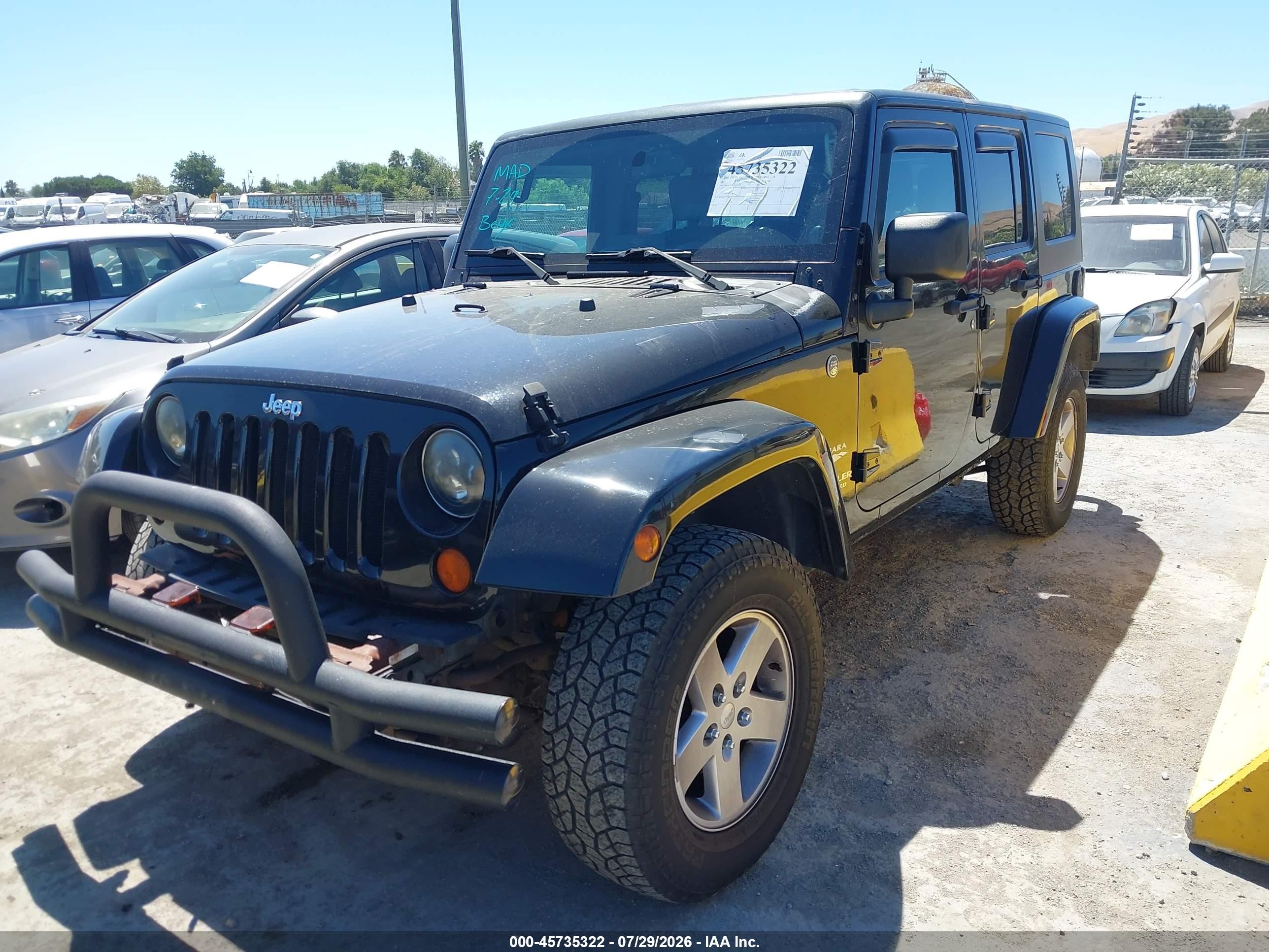 2007 Jeep Wrangler Unlimited Sahara Black vin: 1J4GA591X7L151323