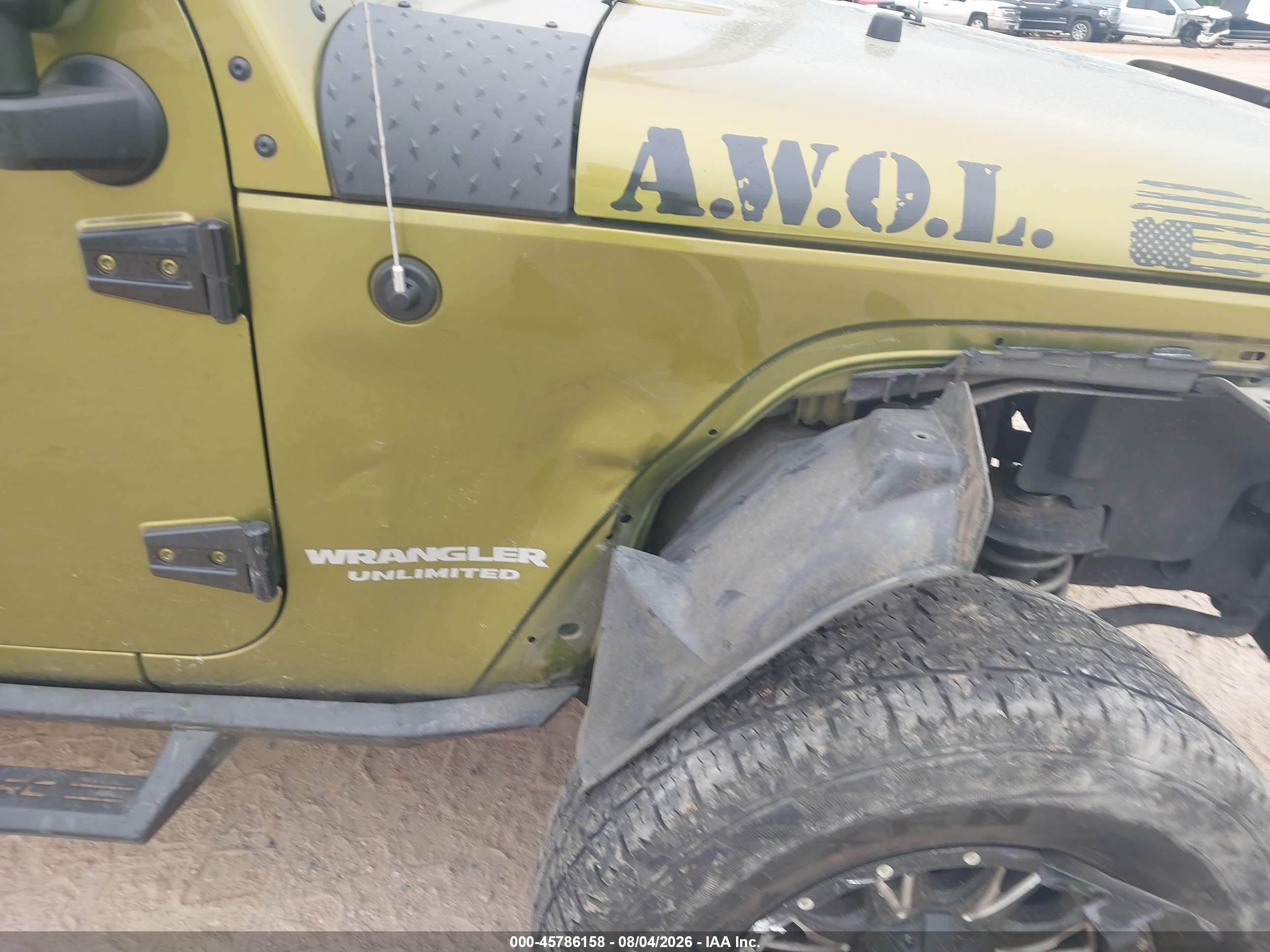 2008 Jeep Wrangler Unlimited Sahara Green vin: 1J4GA591X8L623599