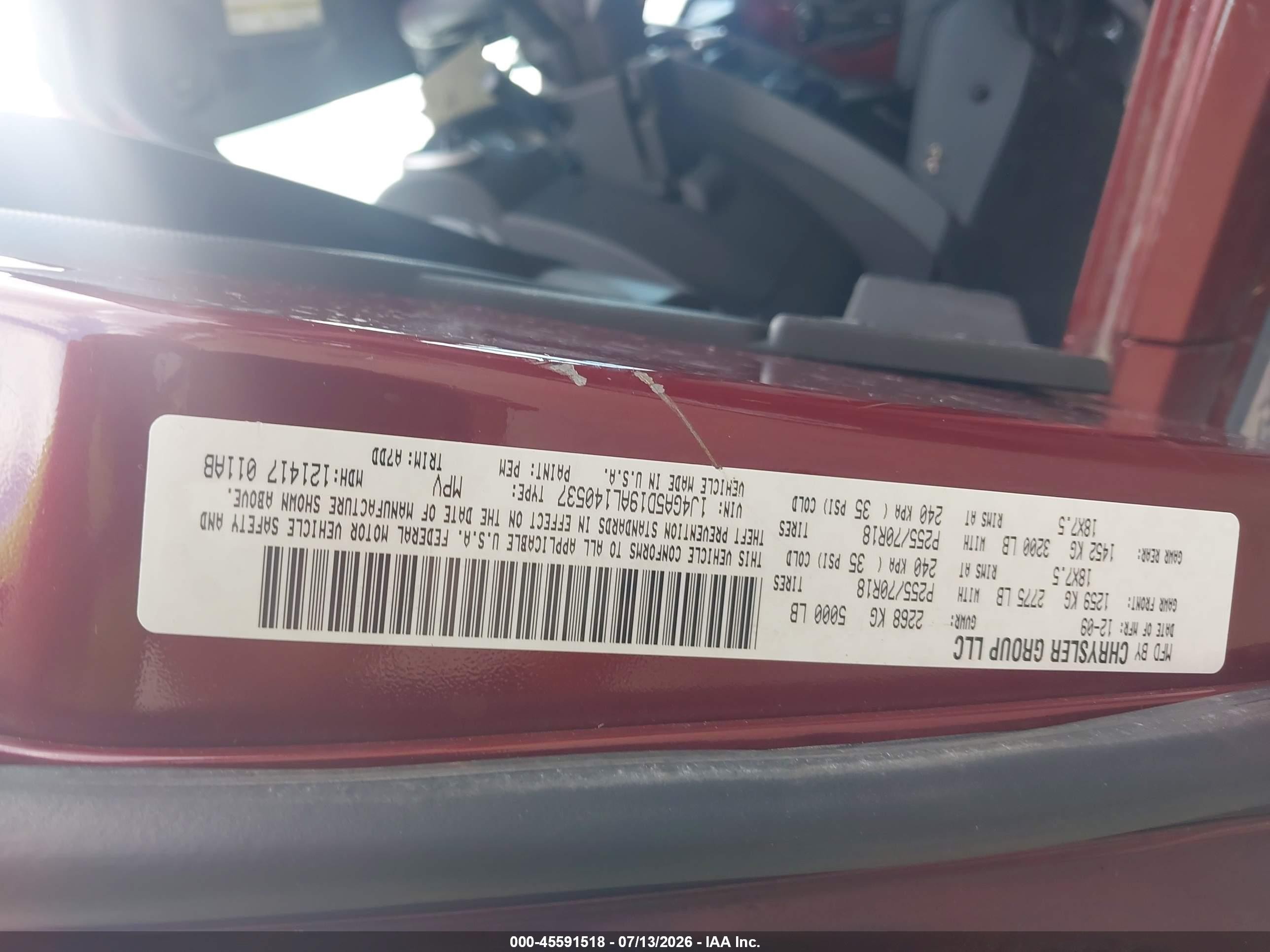 2010 Jeep Wrangler Sahara Red vin: 1J4GA5D19AL140537
