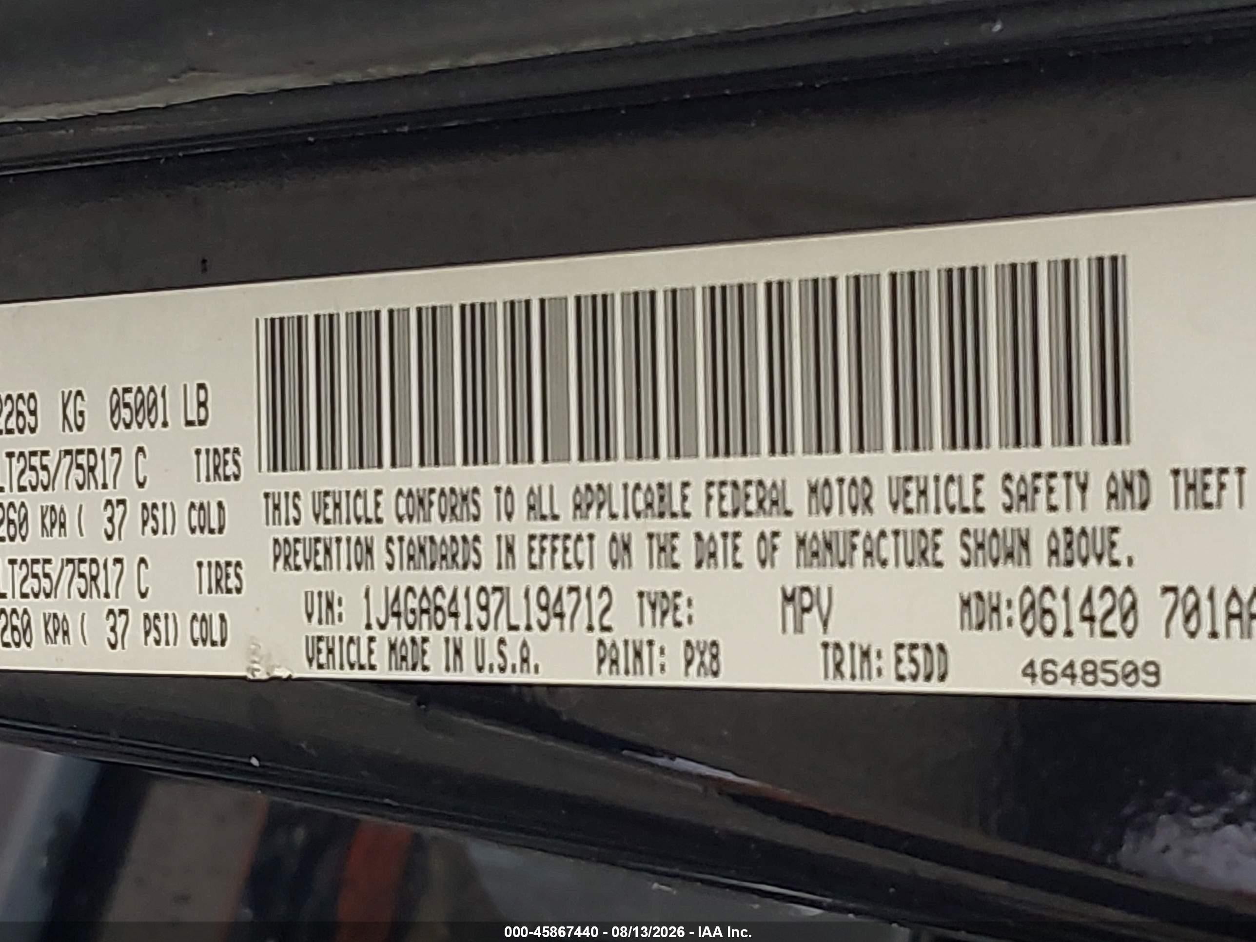 2007 Jeep Wrangler Rubicon Black vin: 1J4GA64197L194712