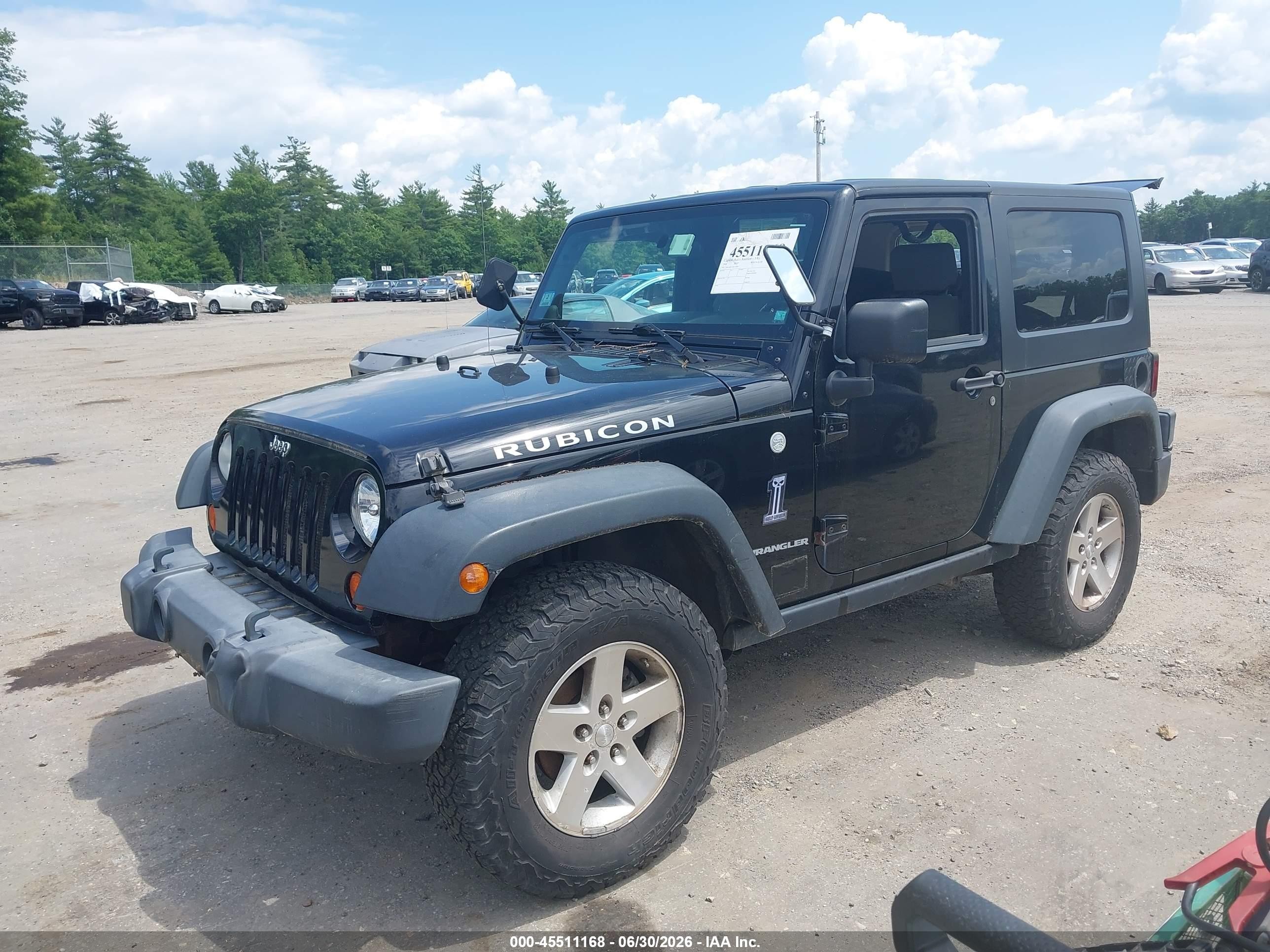 2008 Jeep Wrangler Rubicon Black vin: 1J4GA641X8L532815