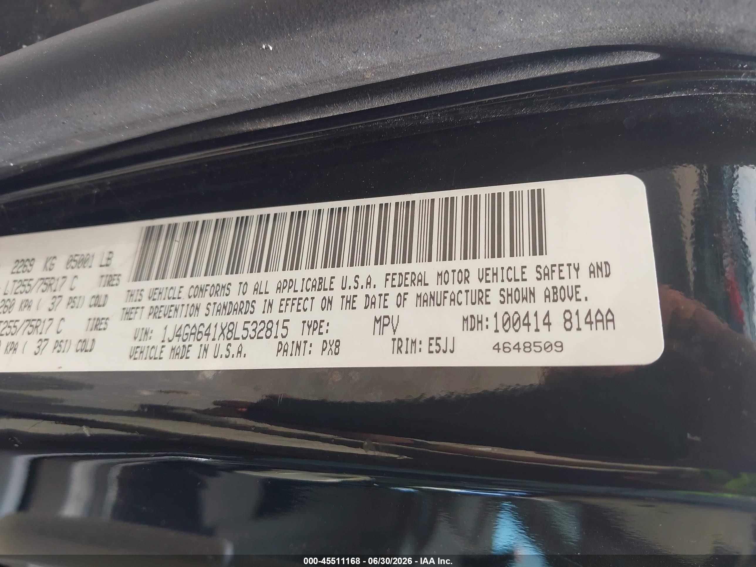 2008 Jeep Wrangler Rubicon Black vin: 1J4GA641X8L532815