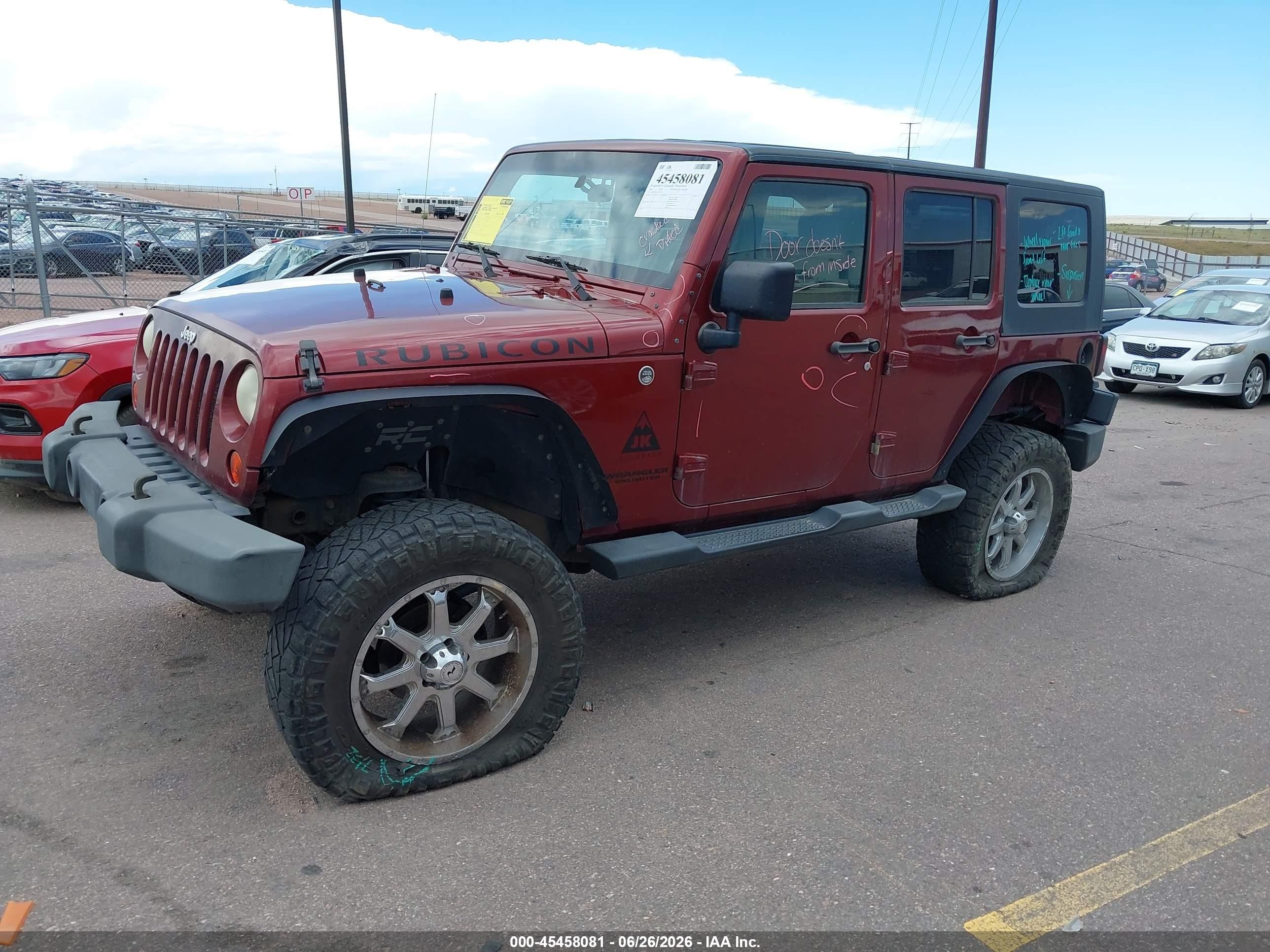 2009 Jeep Wrangler Unlimited Rubicon Red vin: 1J4GA69119L776735