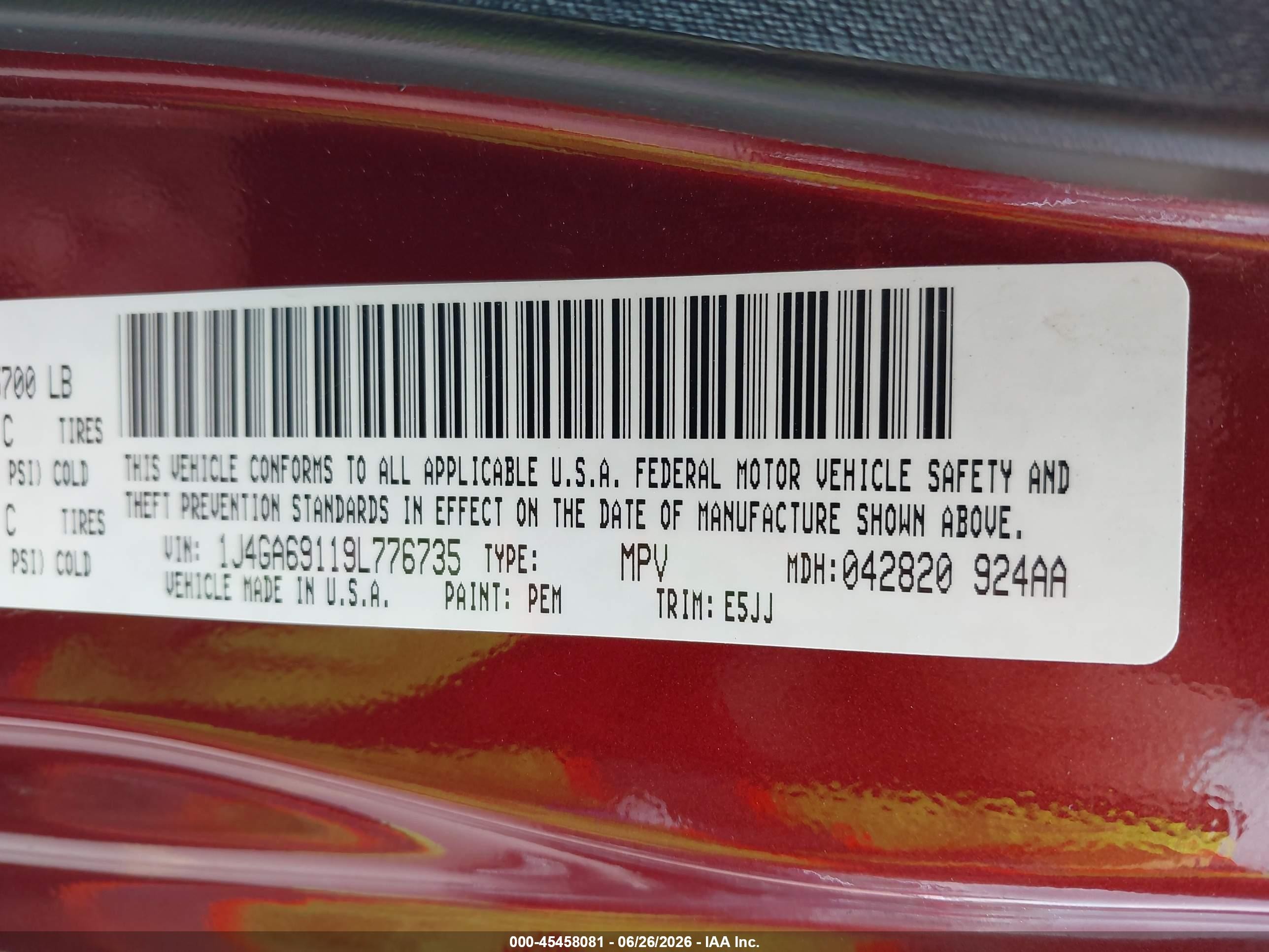 2009 Jeep Wrangler Unlimited Rubicon Red vin: 1J4GA69119L776735