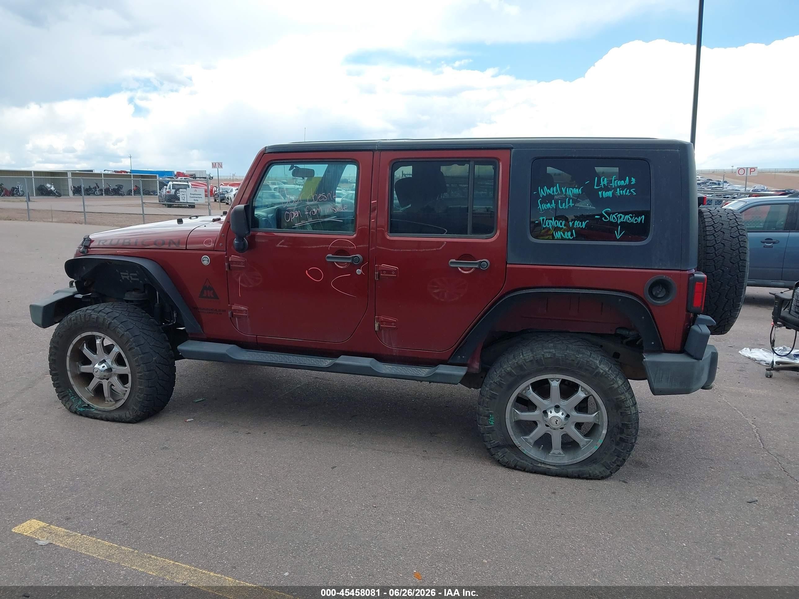 2009 Jeep Wrangler Unlimited Rubicon Red vin: 1J4GA69119L776735