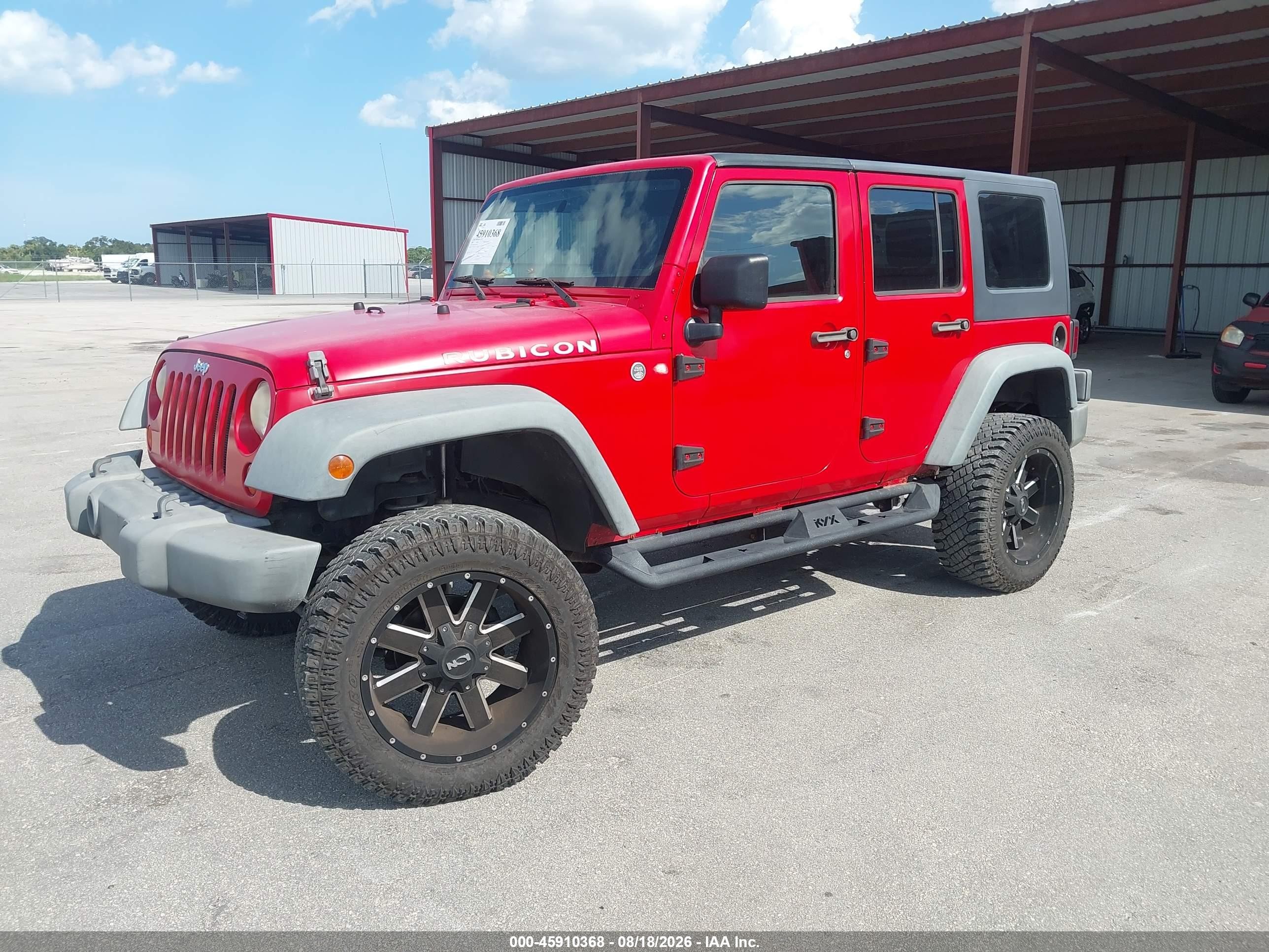 2008 Jeep Wrangler Unlimited Rubicon Красный vin: 1J4GA69198L577320