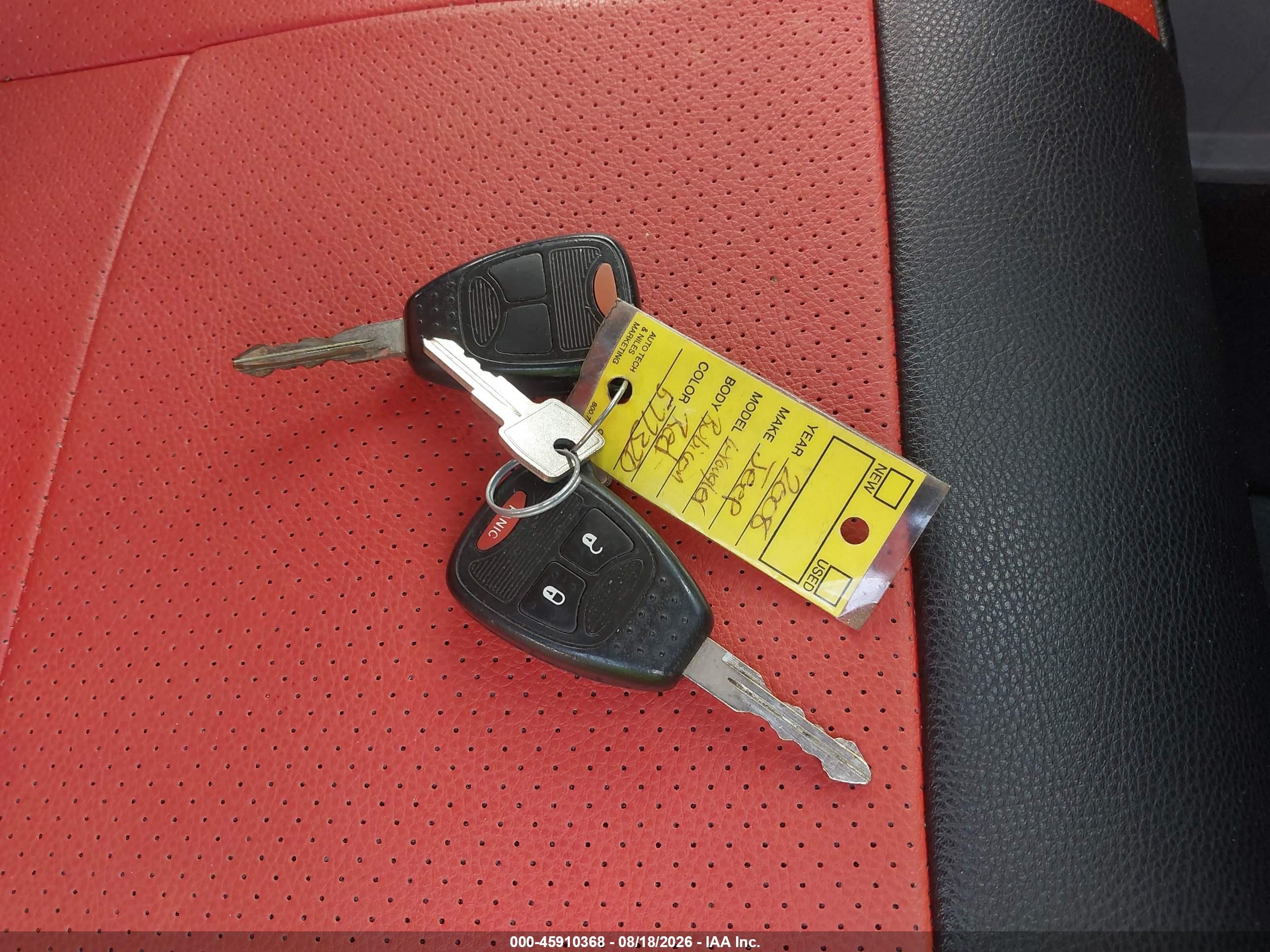 2008 Jeep Wrangler Unlimited Rubicon Красный vin: 1J4GA69198L577320