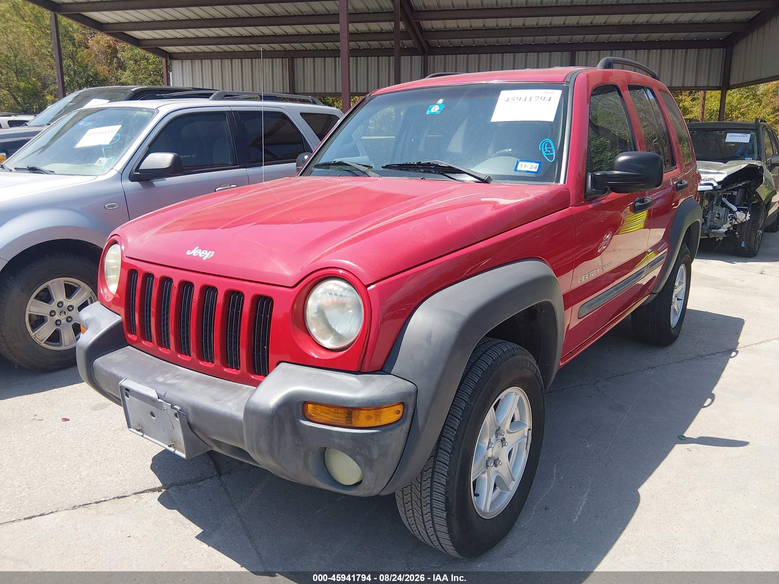 2002 Jeep Liberty Sport Red vin: 1J4GK48K62W170959