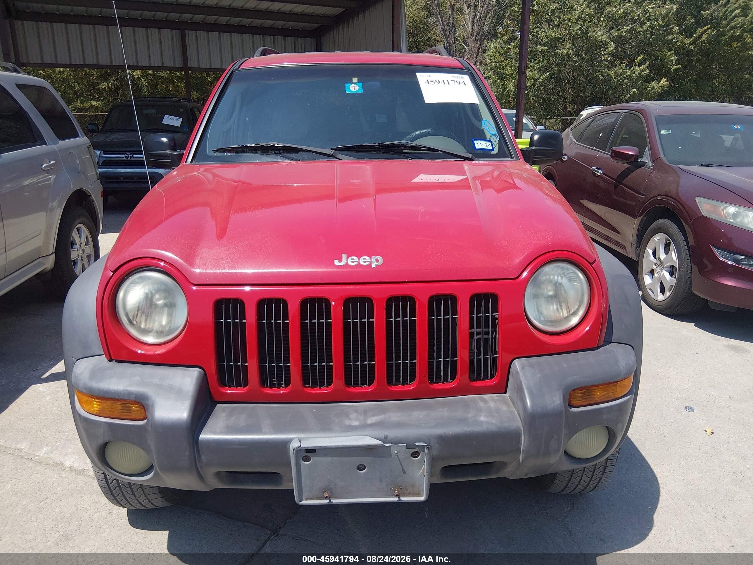 2002 Jeep Liberty Sport Red vin: 1J4GK48K62W170959