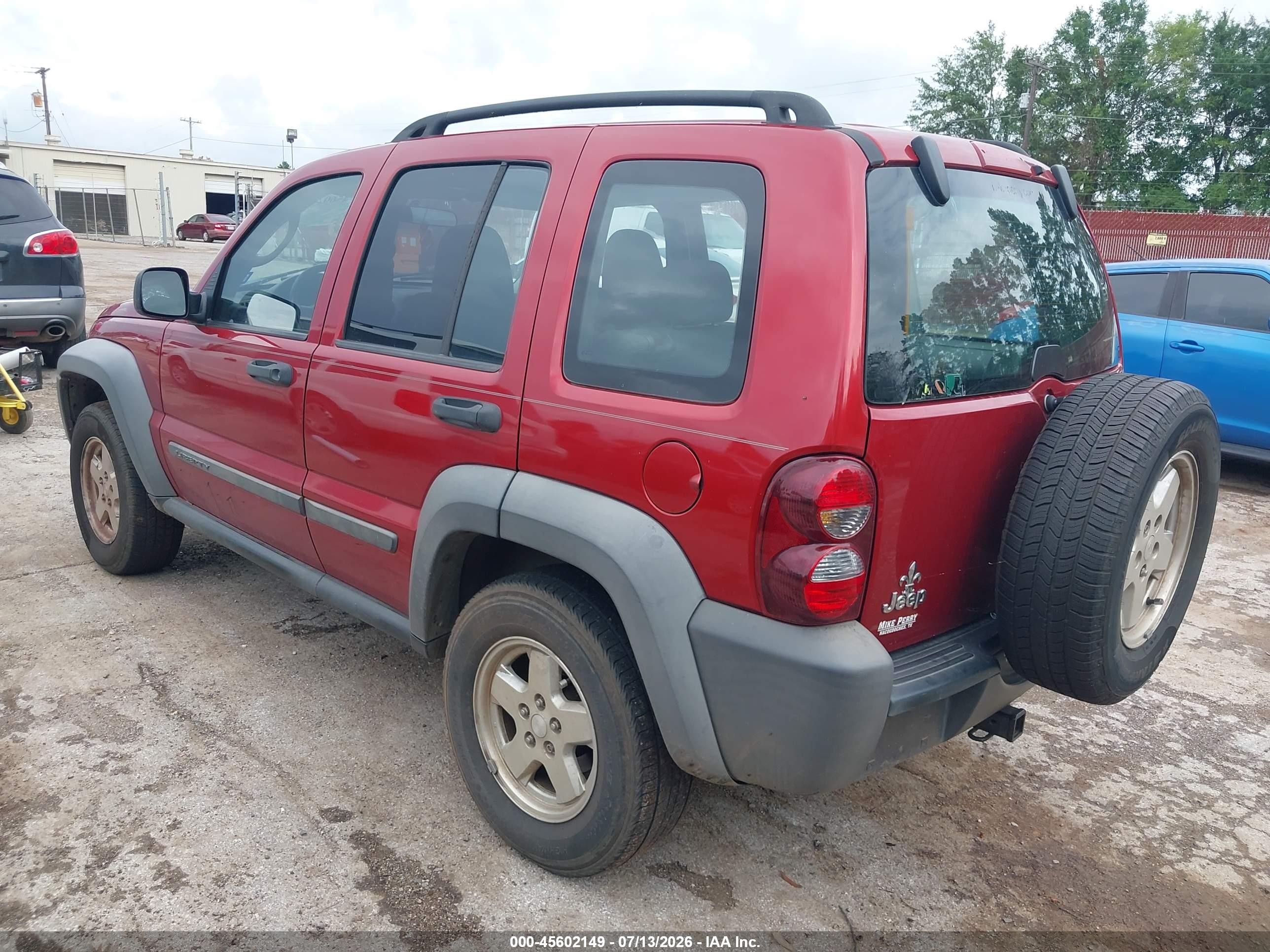 2007 Jeep Liberty Sport Red vin: 1J4GK48K67W587120