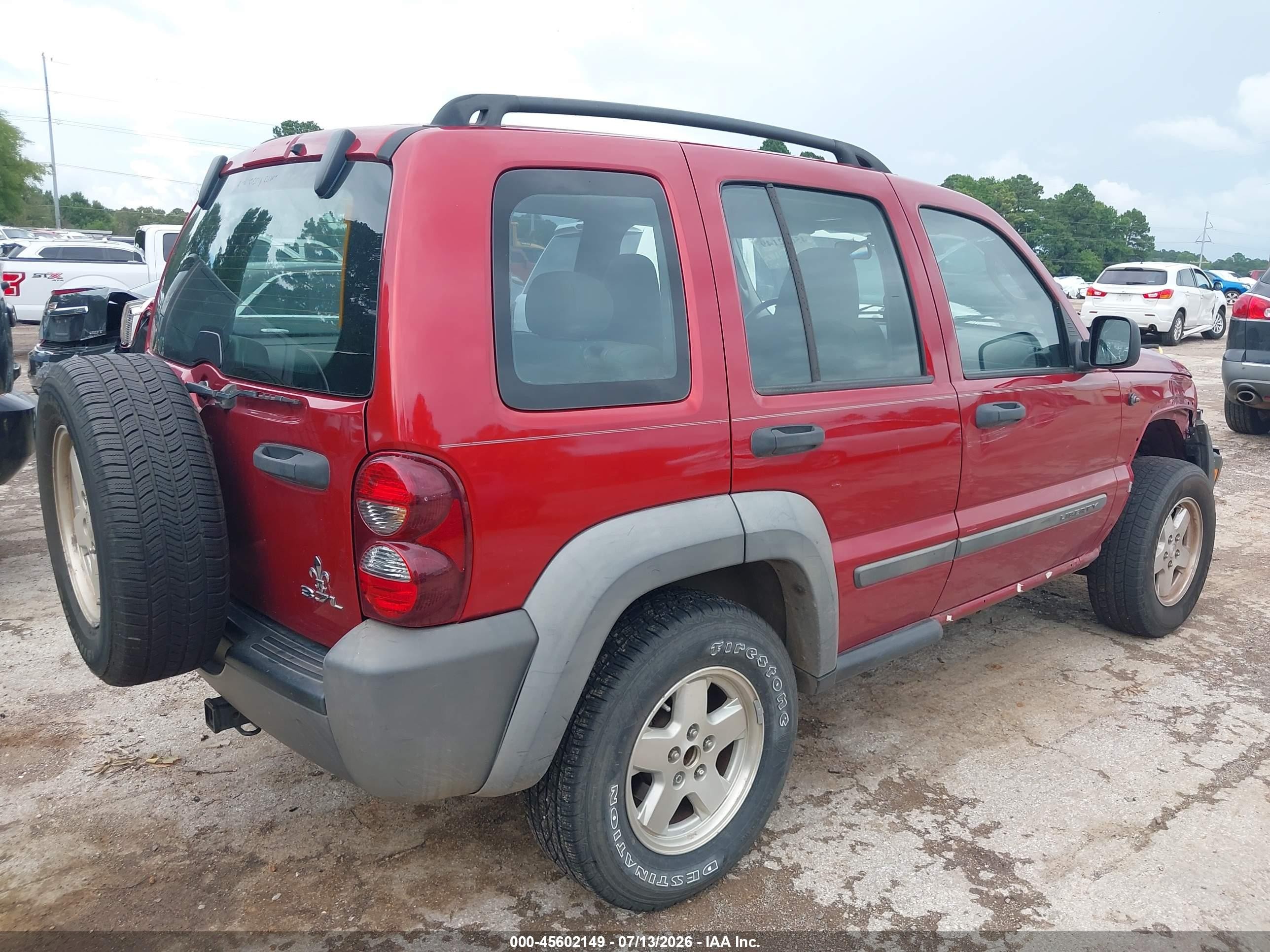 2007 Jeep Liberty Sport Red vin: 1J4GK48K67W587120