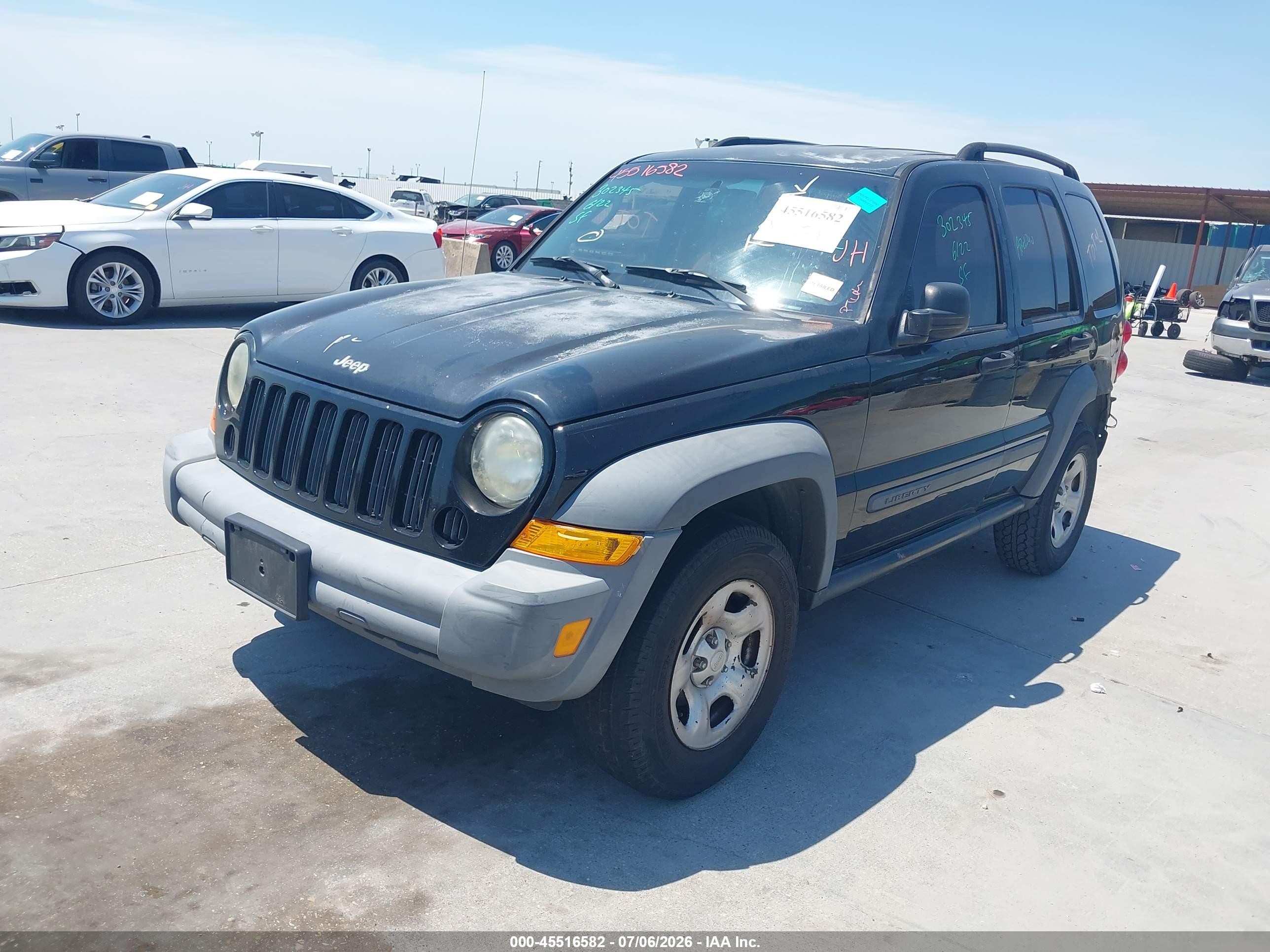 2007 Jeep Liberty Sport Black vin: 1J4GK48K67W590907