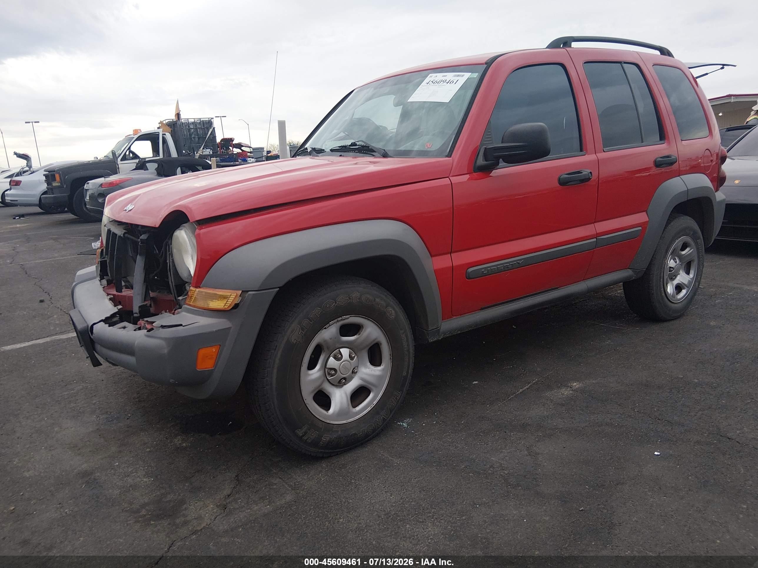 2005 Jeep Liberty Sport Red vin: 1J4GK48K75W625399