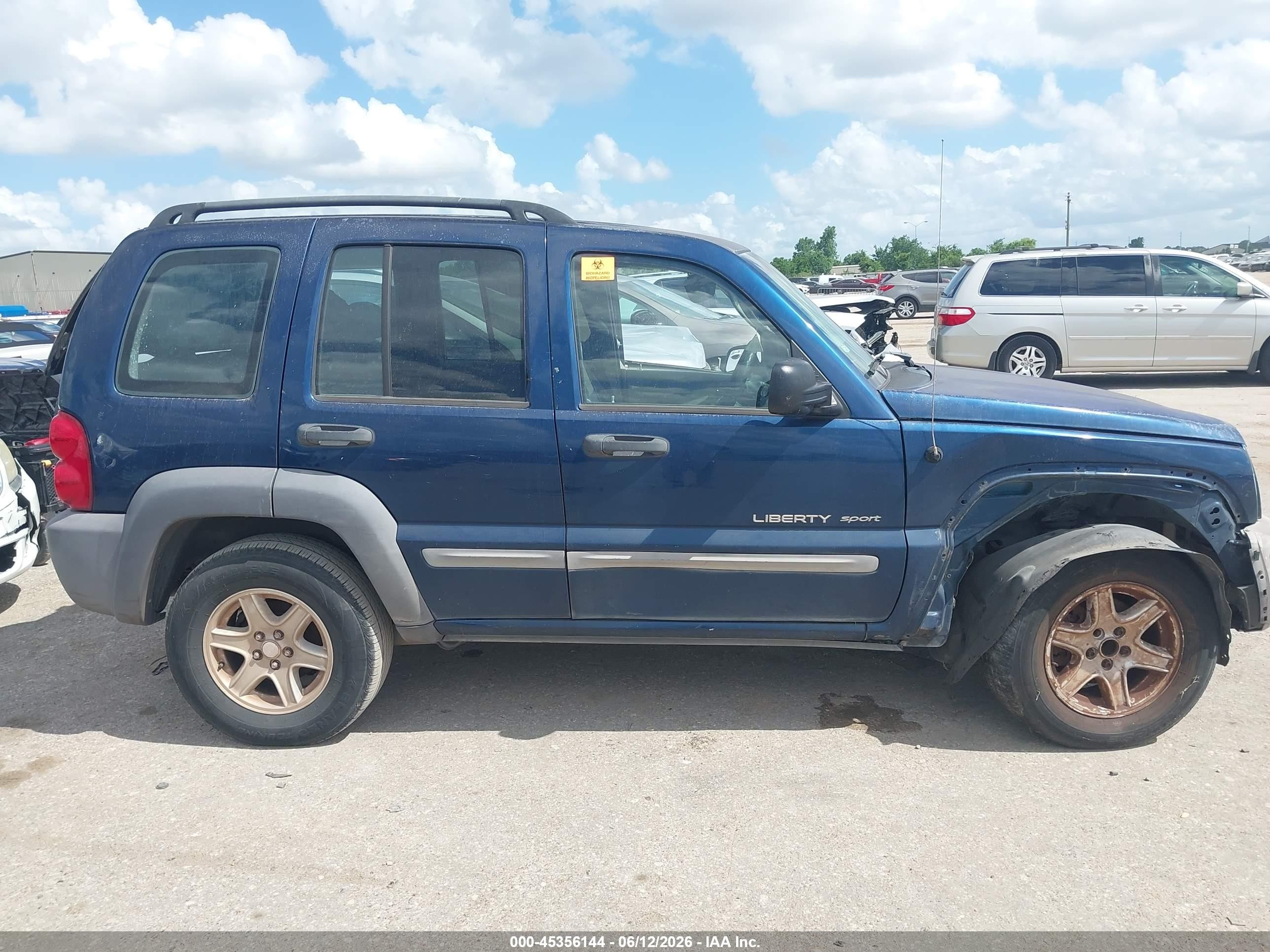 2003 Jeep Liberty Sport Blue vin: 1J4GK48KX3W622915