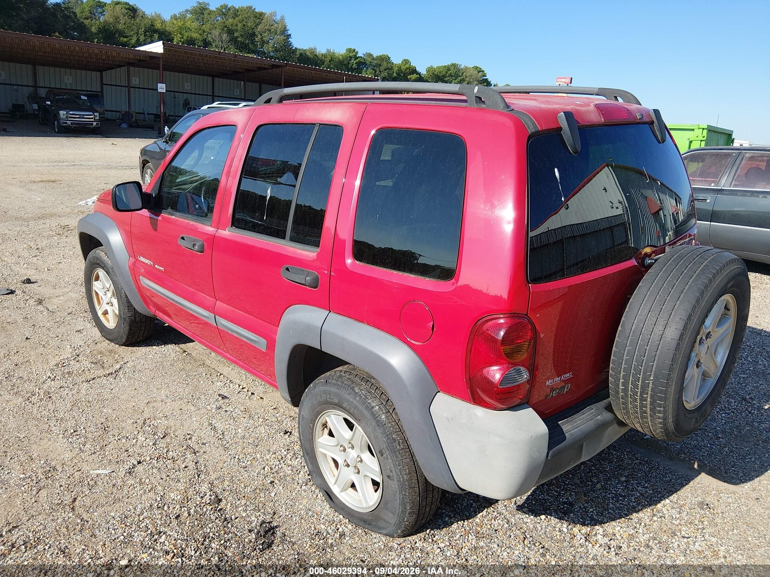 2003 Jeep Liberty Sport Red vin: 1J4GK48KX3W711223