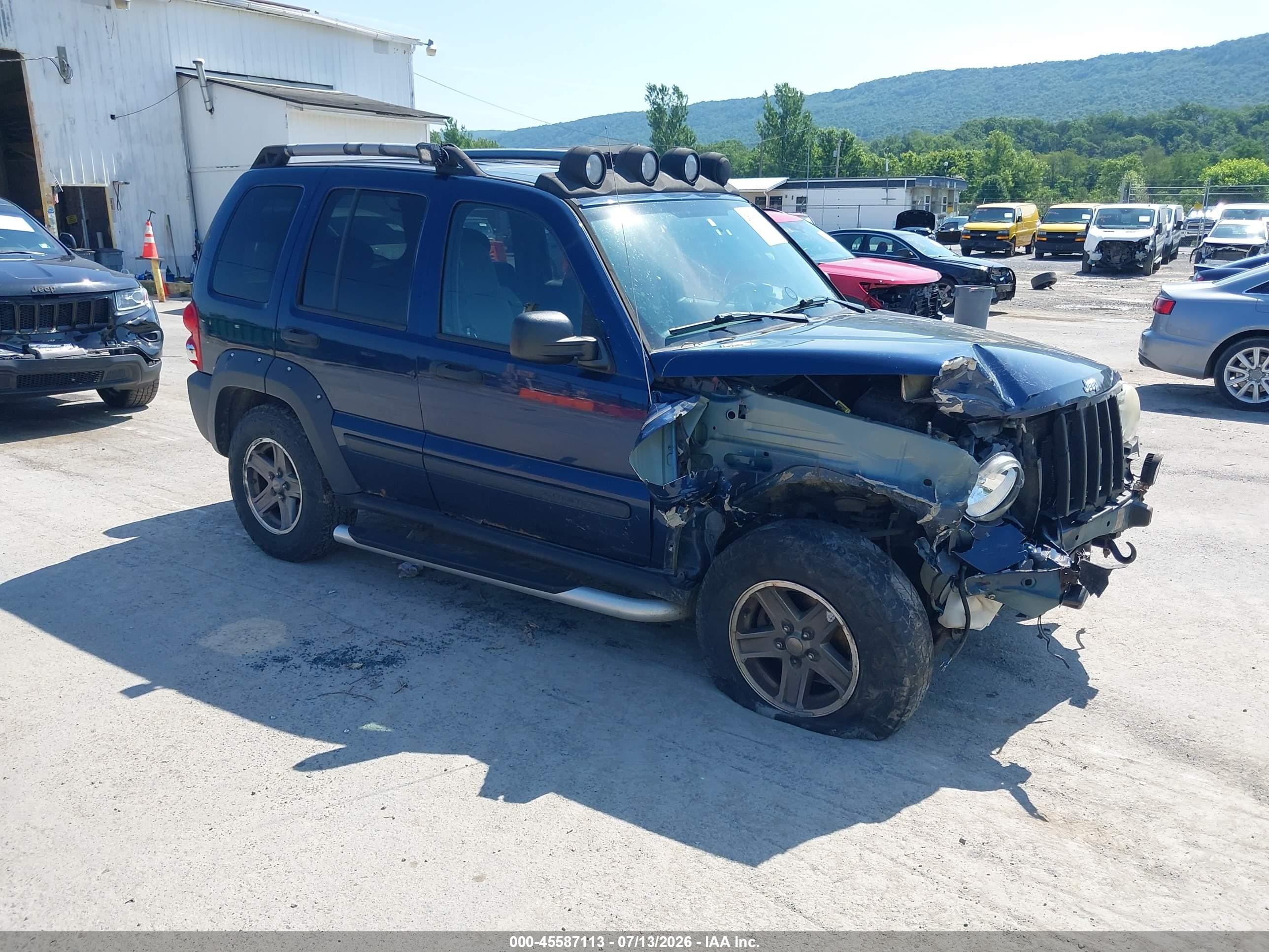 2005 Jeep Liberty Renegade Синий vin: 1J4GL38K25W607318
