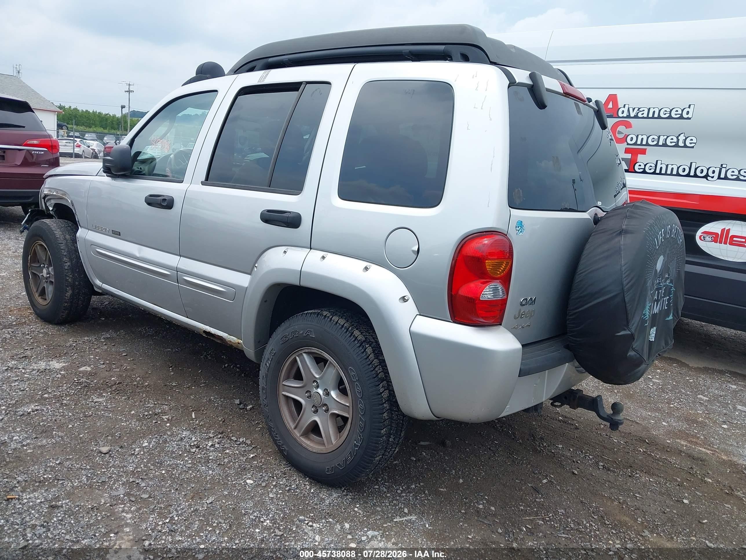 2003 Jeep Liberty Renegade Silver vin: 1J4GL38K93W569583