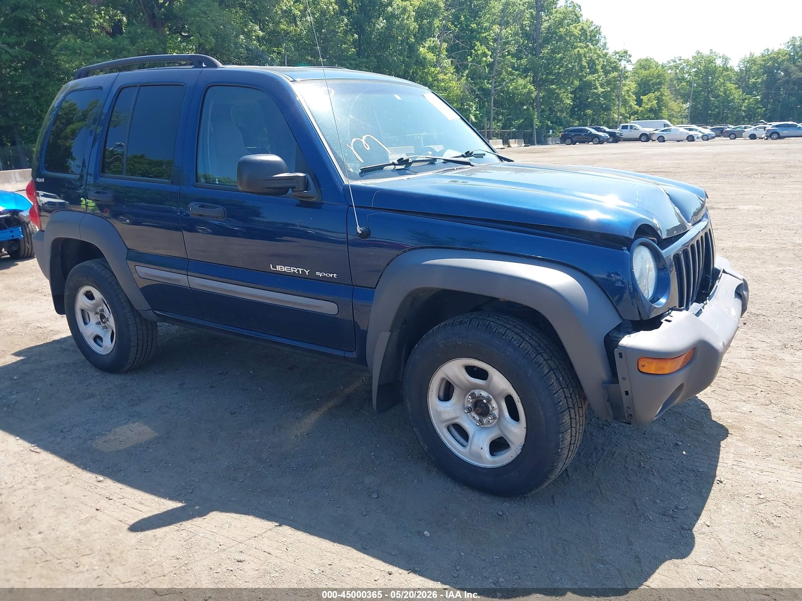 2002 Jeep Liberty Sport Blue vin: 1J4GL48K02W244065