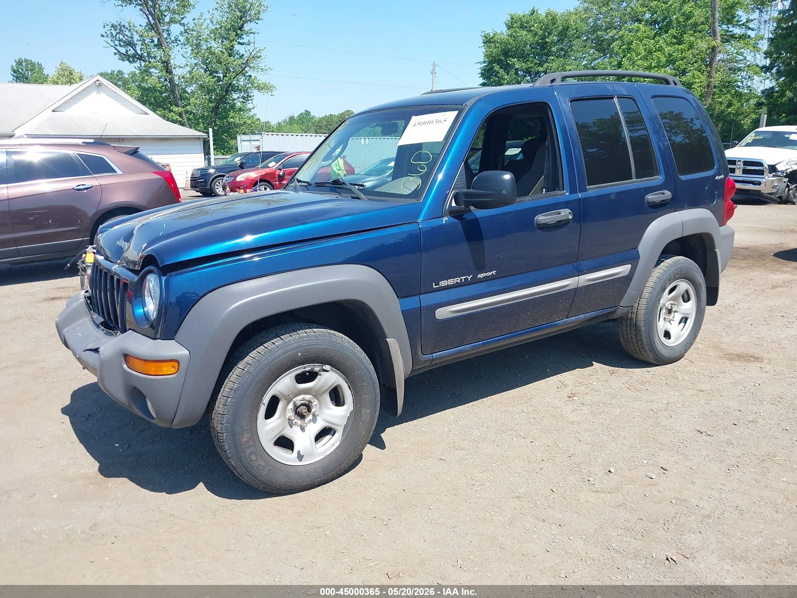 2002 Jeep Liberty Sport Blue vin: 1J4GL48K02W244065