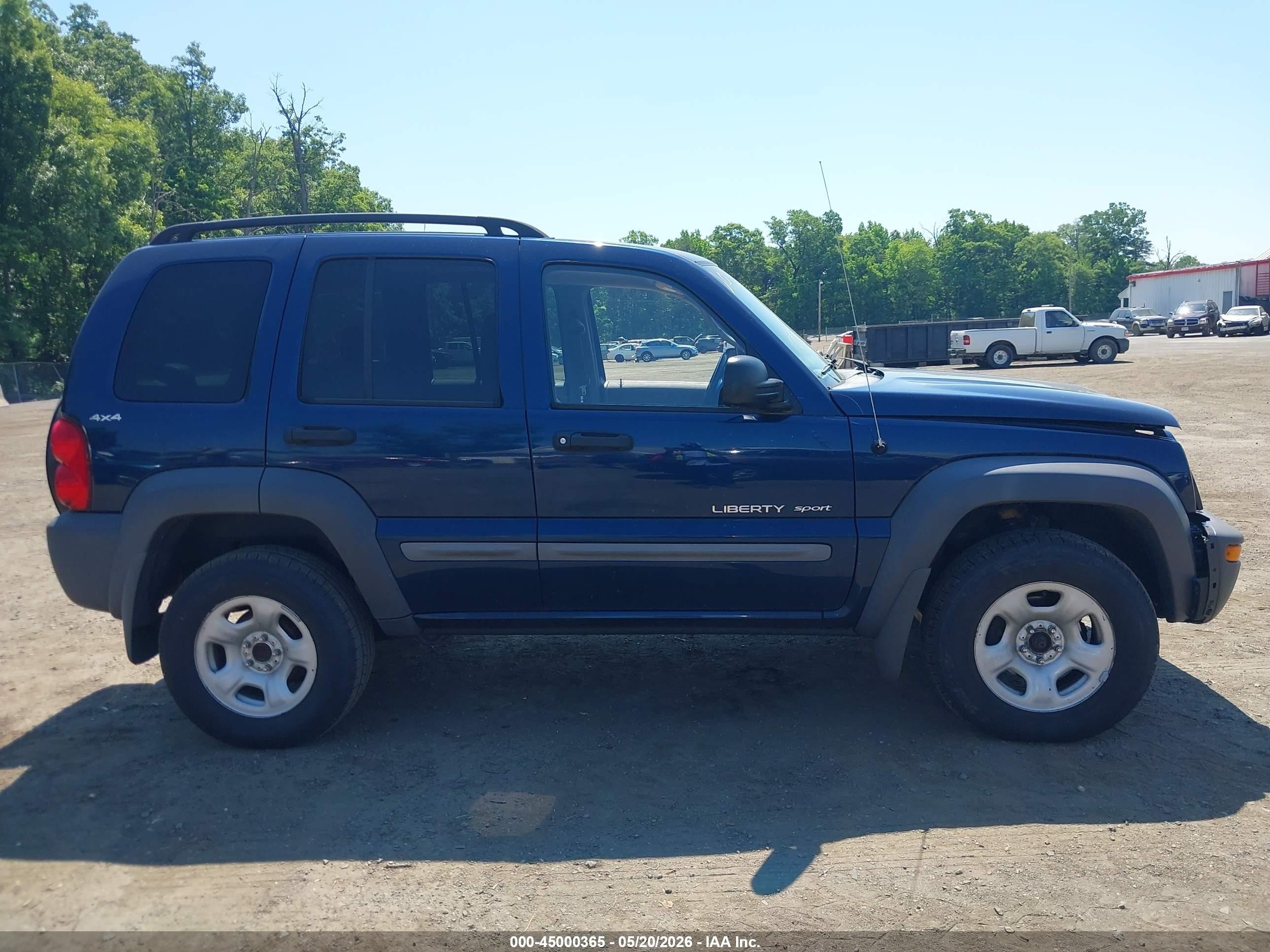 2002 Jeep Liberty Sport Blue vin: 1J4GL48K02W244065