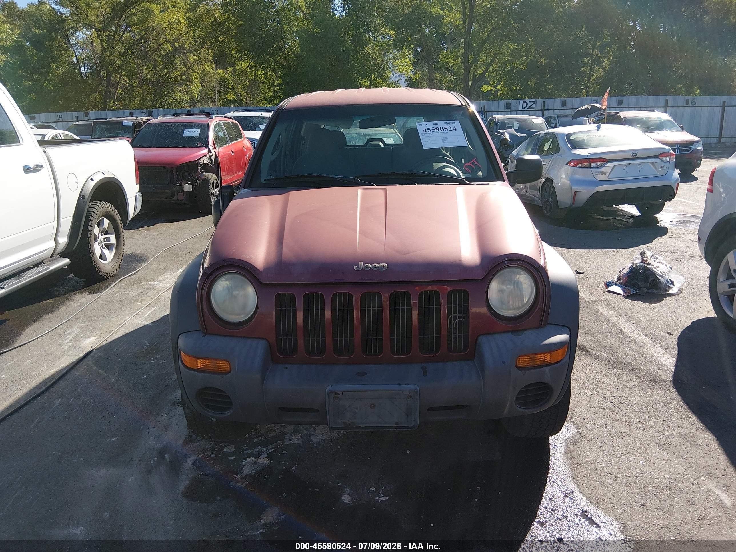 2002 Jeep Liberty Sport Burgundy vin: 1J4GL48K12W276572