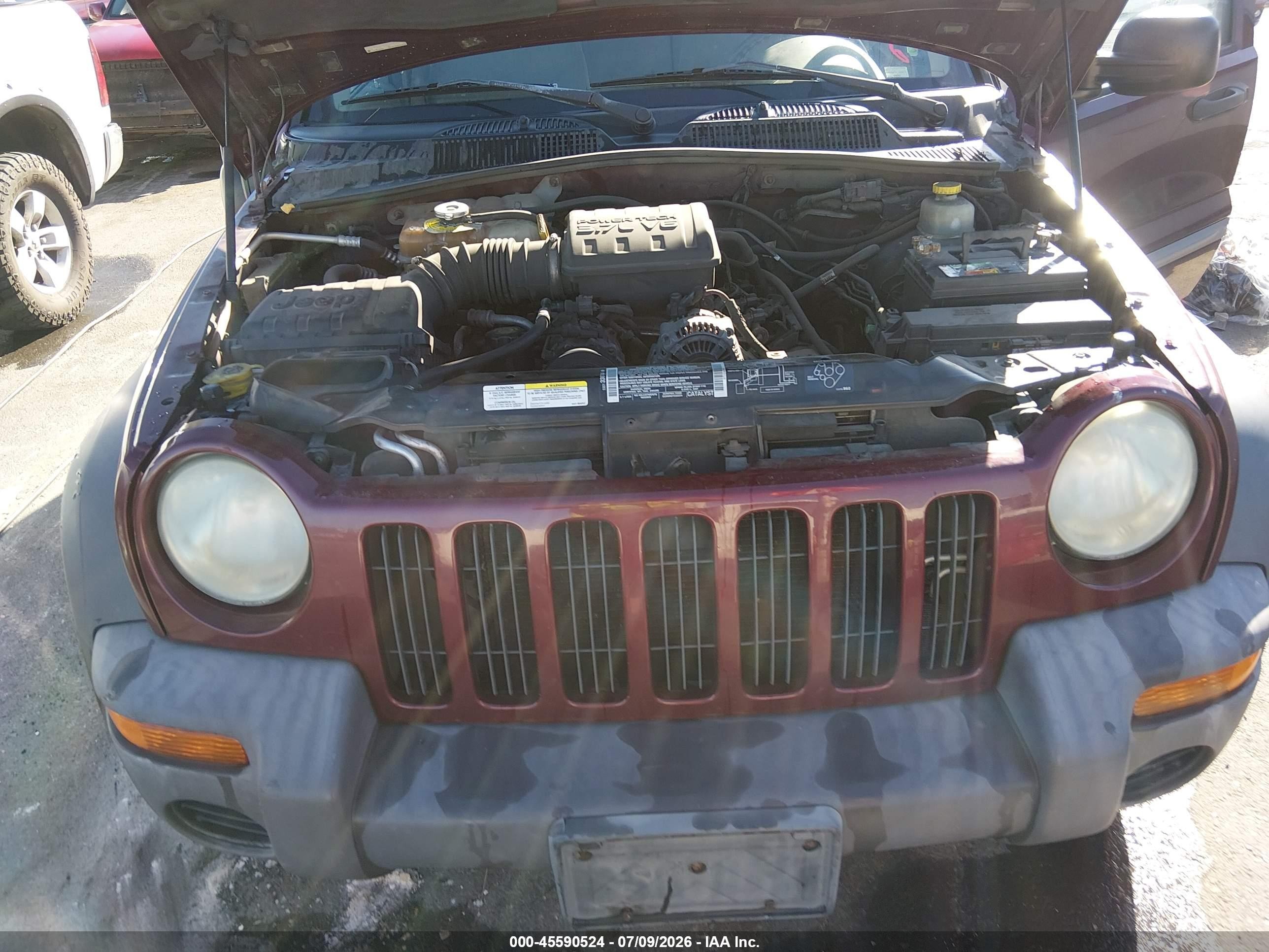 2002 Jeep Liberty Sport Burgundy vin: 1J4GL48K12W276572
