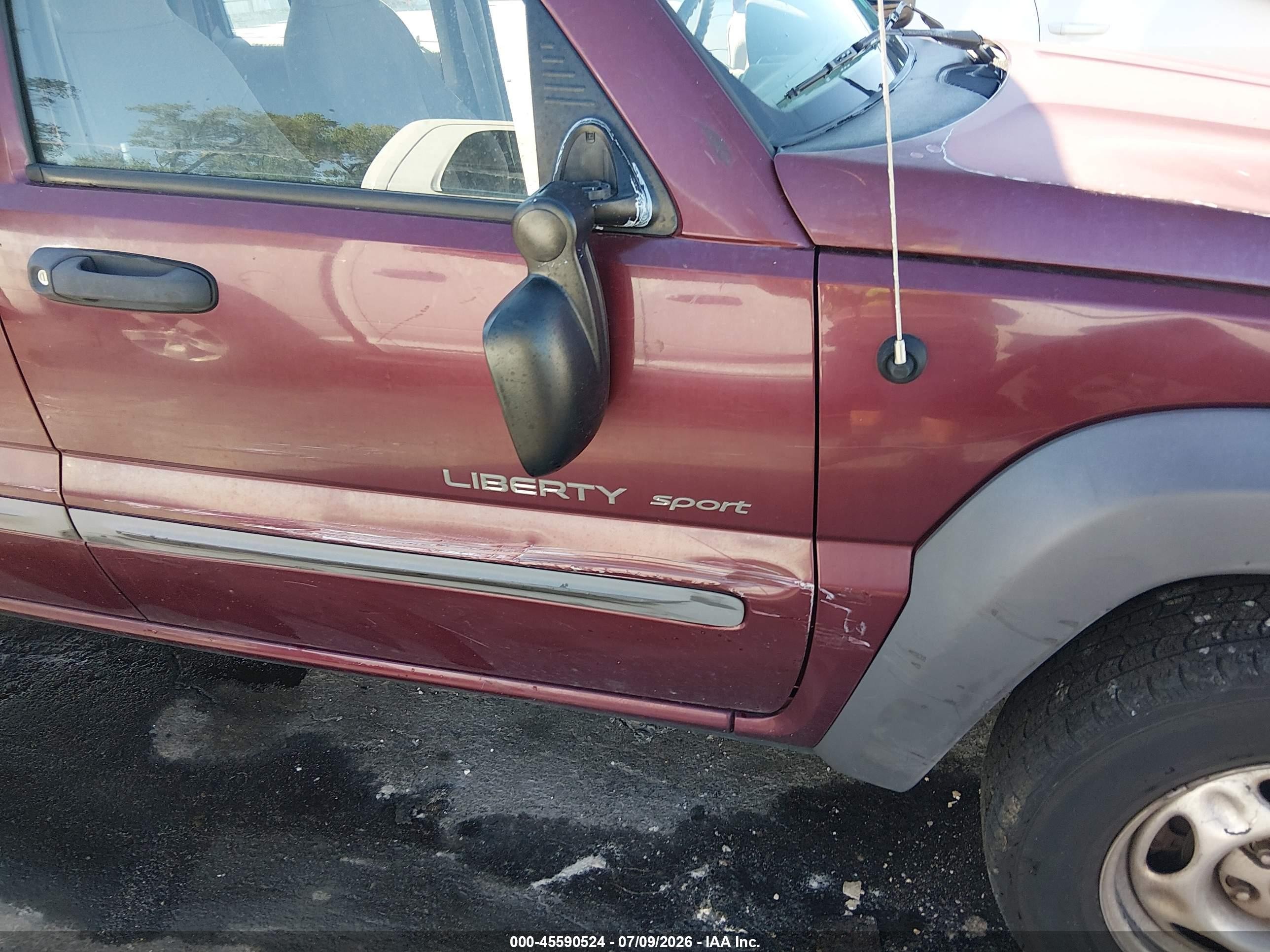 2002 Jeep Liberty Sport Burgundy vin: 1J4GL48K12W276572
