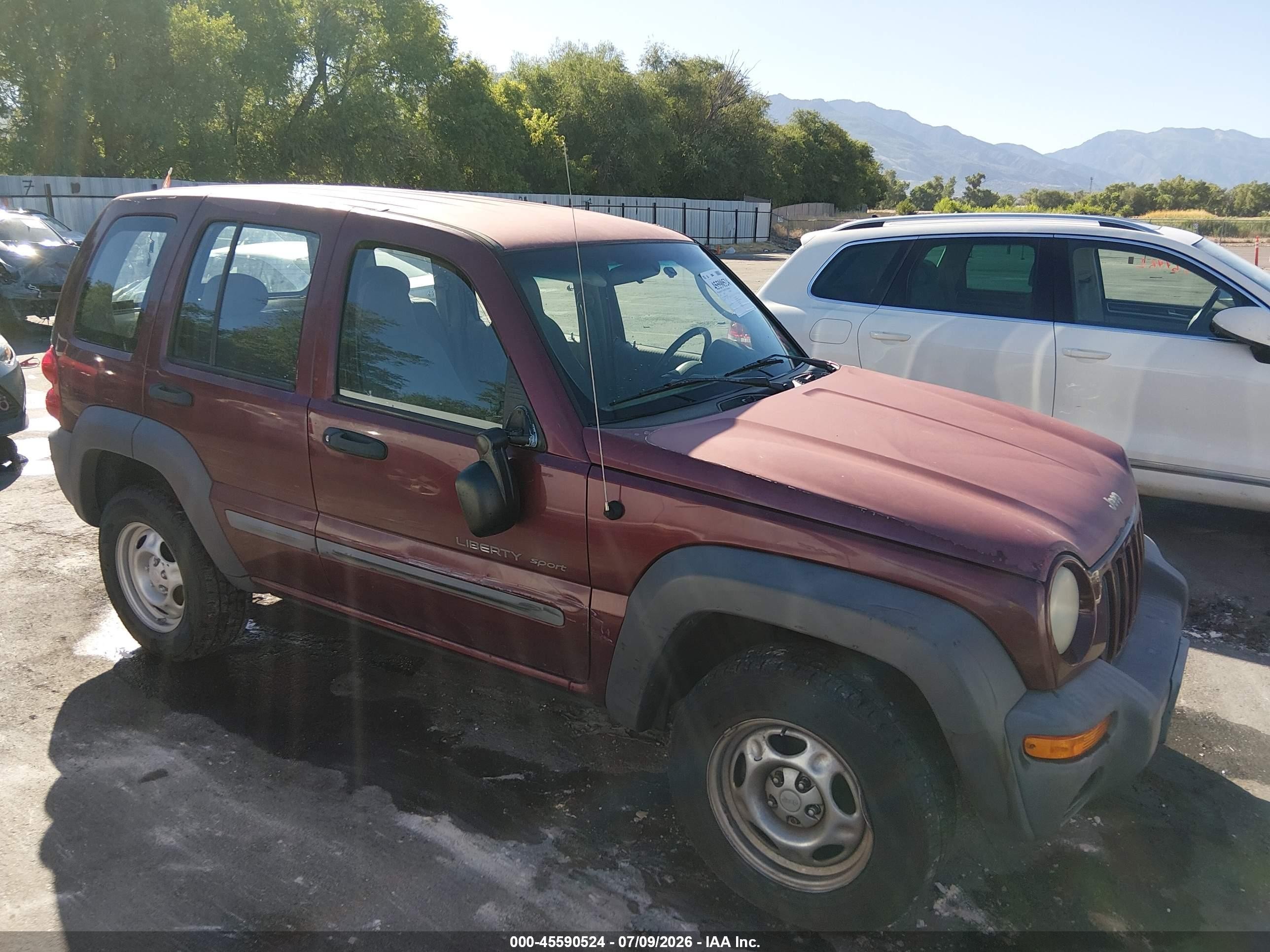 2002 Jeep Liberty Sport Burgundy vin: 1J4GL48K12W276572