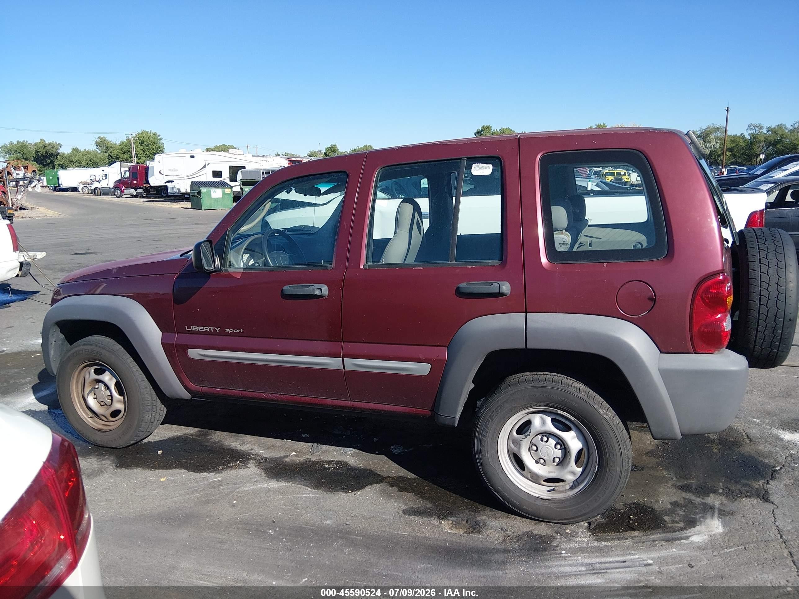 2002 Jeep Liberty Sport Burgundy vin: 1J4GL48K12W276572