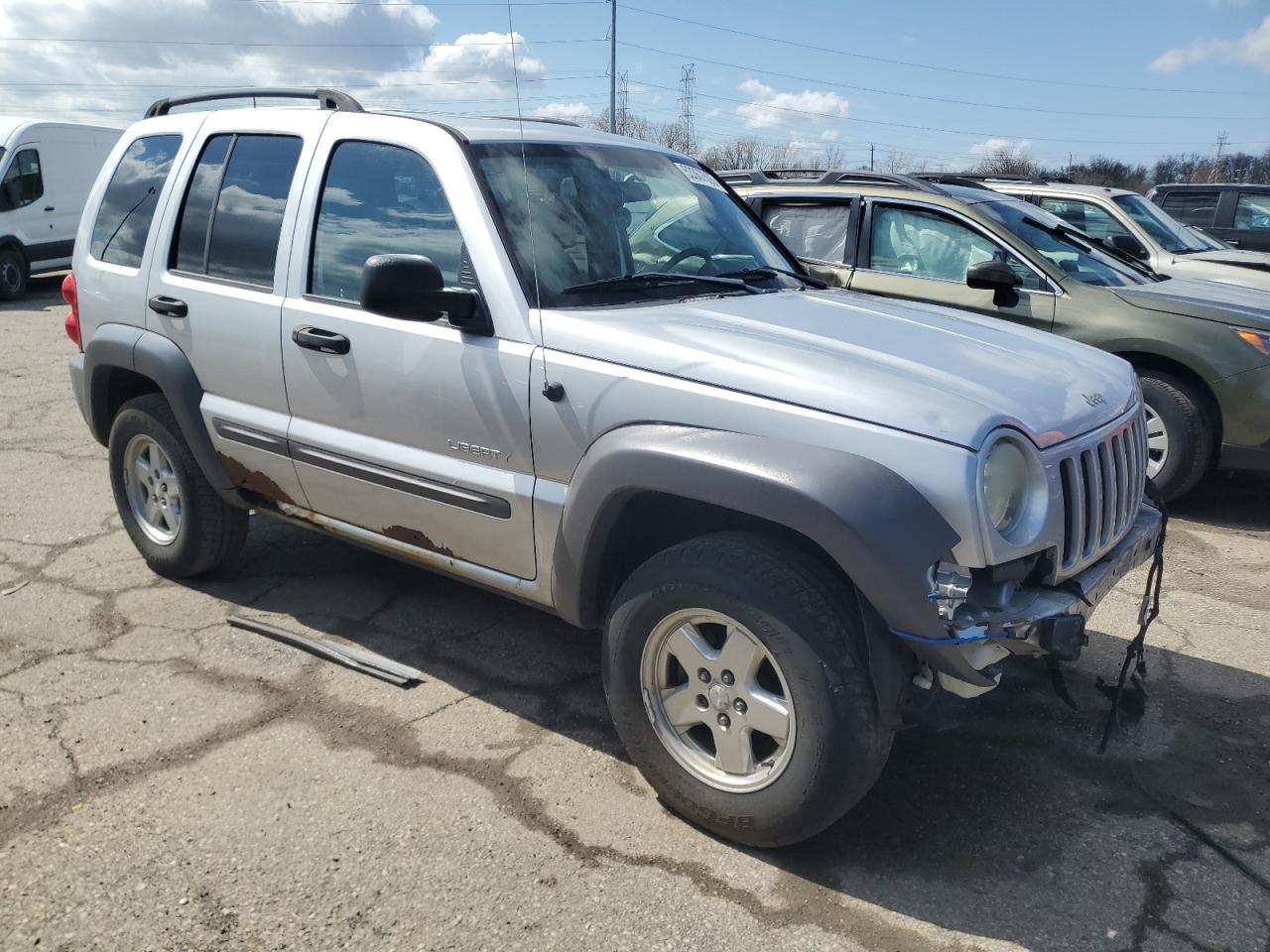 2004 Jeep Liberty Sport Серебряный vin: 1J4GL48K14W267521