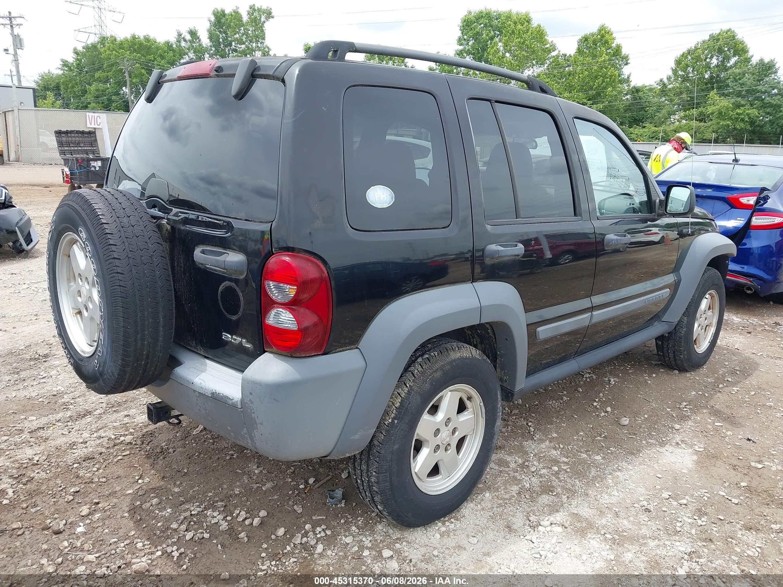 2005 Jeep Liberty Sport Black vin: 1J4GL48K15W555427