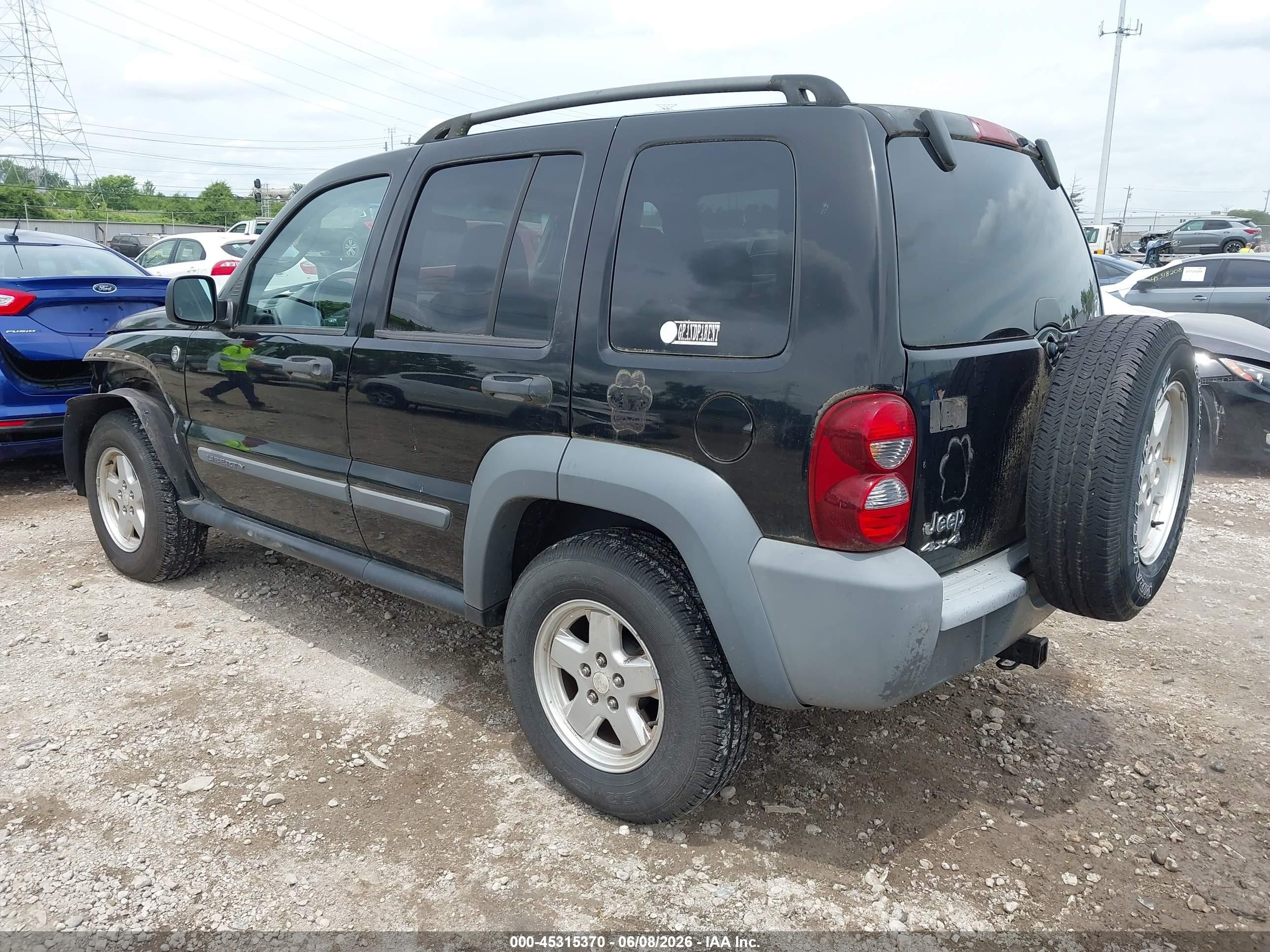 2005 Jeep Liberty Sport Black vin: 1J4GL48K15W555427