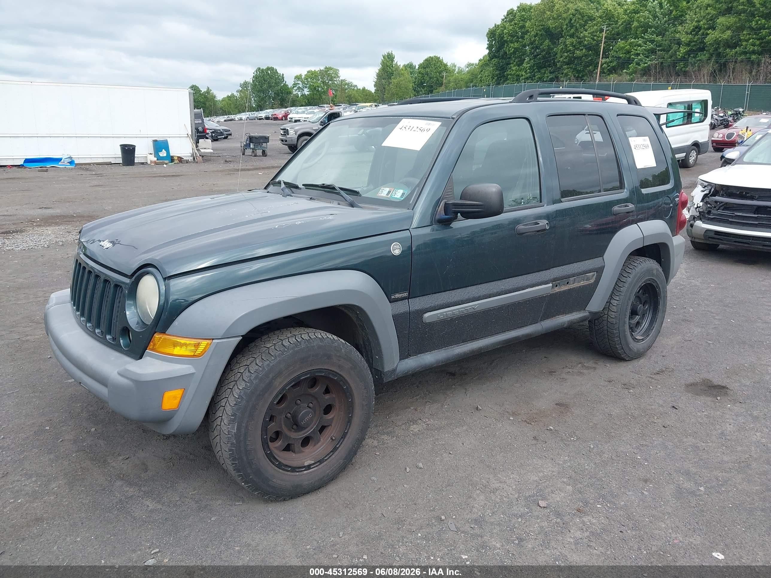 2005 Jeep Liberty Sport Green vin: 1J4GL48K15W638601
