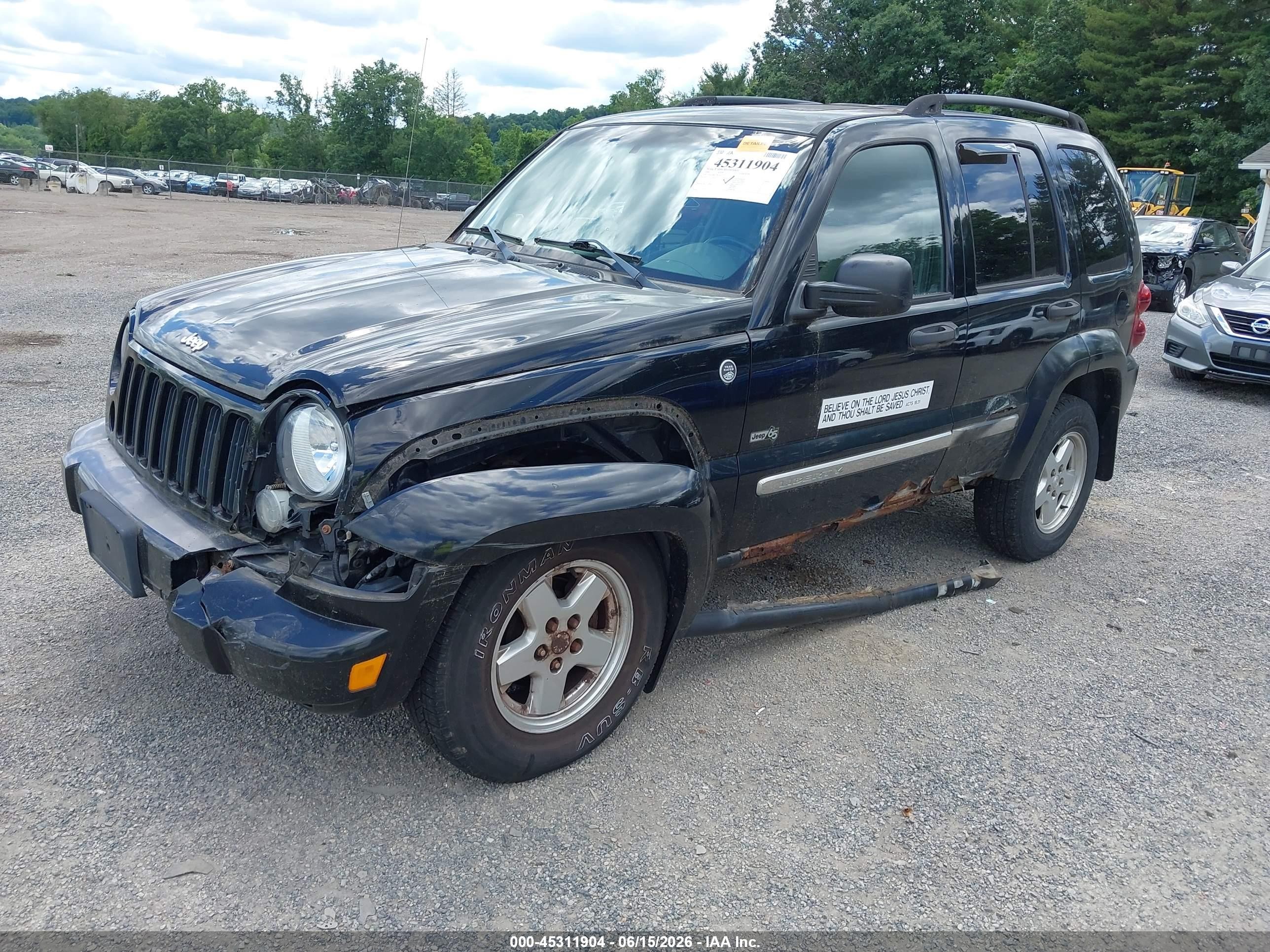 2006 Jeep Liberty Sport Black vin: 1J4GL48K16W246221