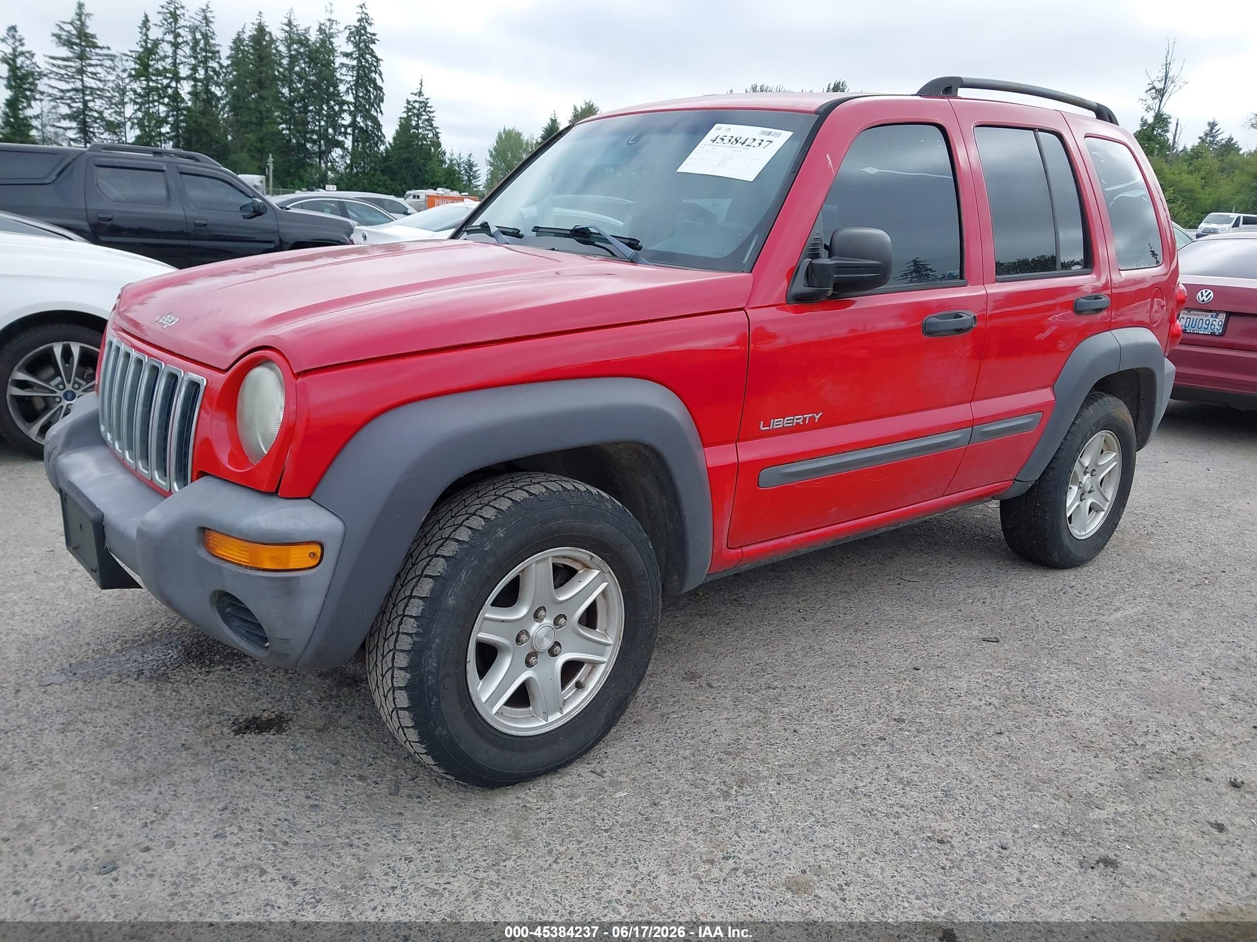 2004 Jeep Liberty Sport Red vin: 1J4GL48K24W201527