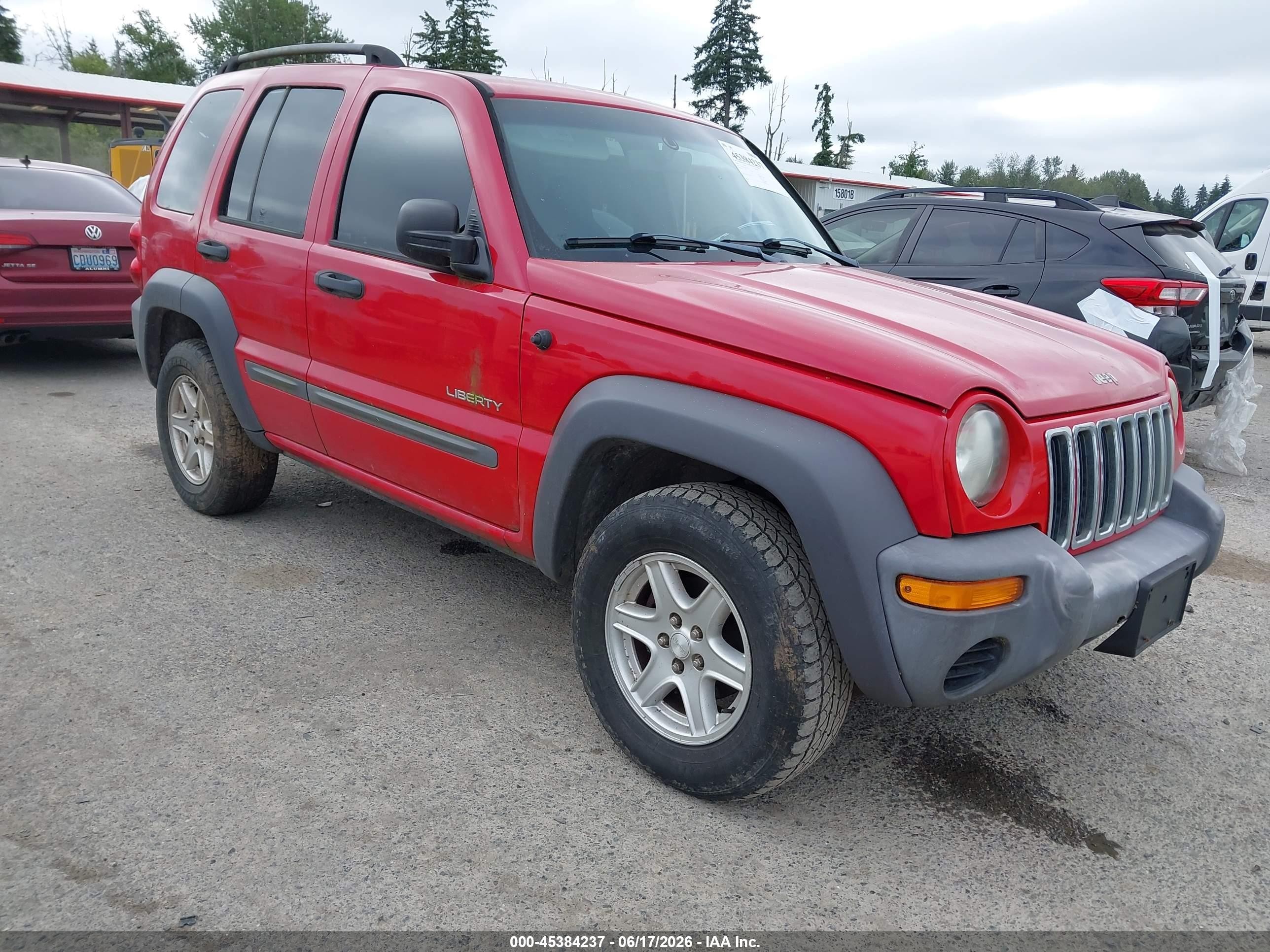 2004 Jeep Liberty Sport Red vin: 1J4GL48K24W201527