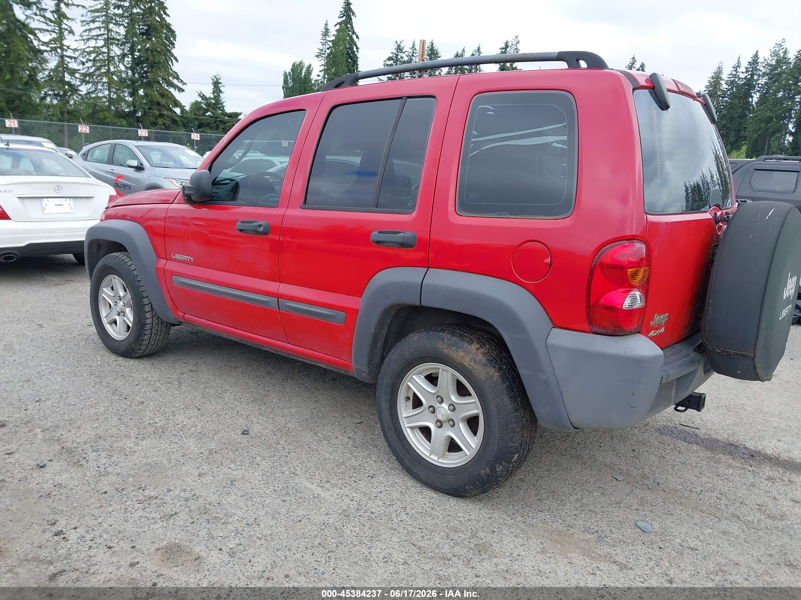 2004 Jeep Liberty Sport Red vin: 1J4GL48K24W201527