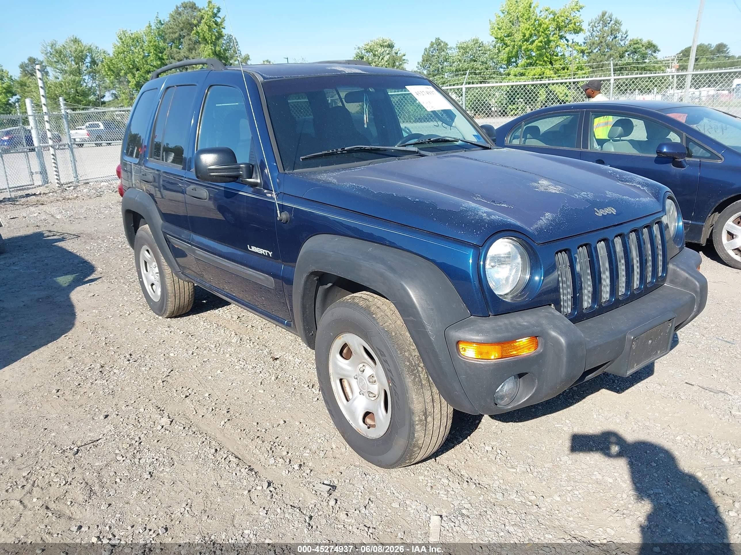2004 Jeep Liberty Sport Blue vin: 1J4GL48K24W297157