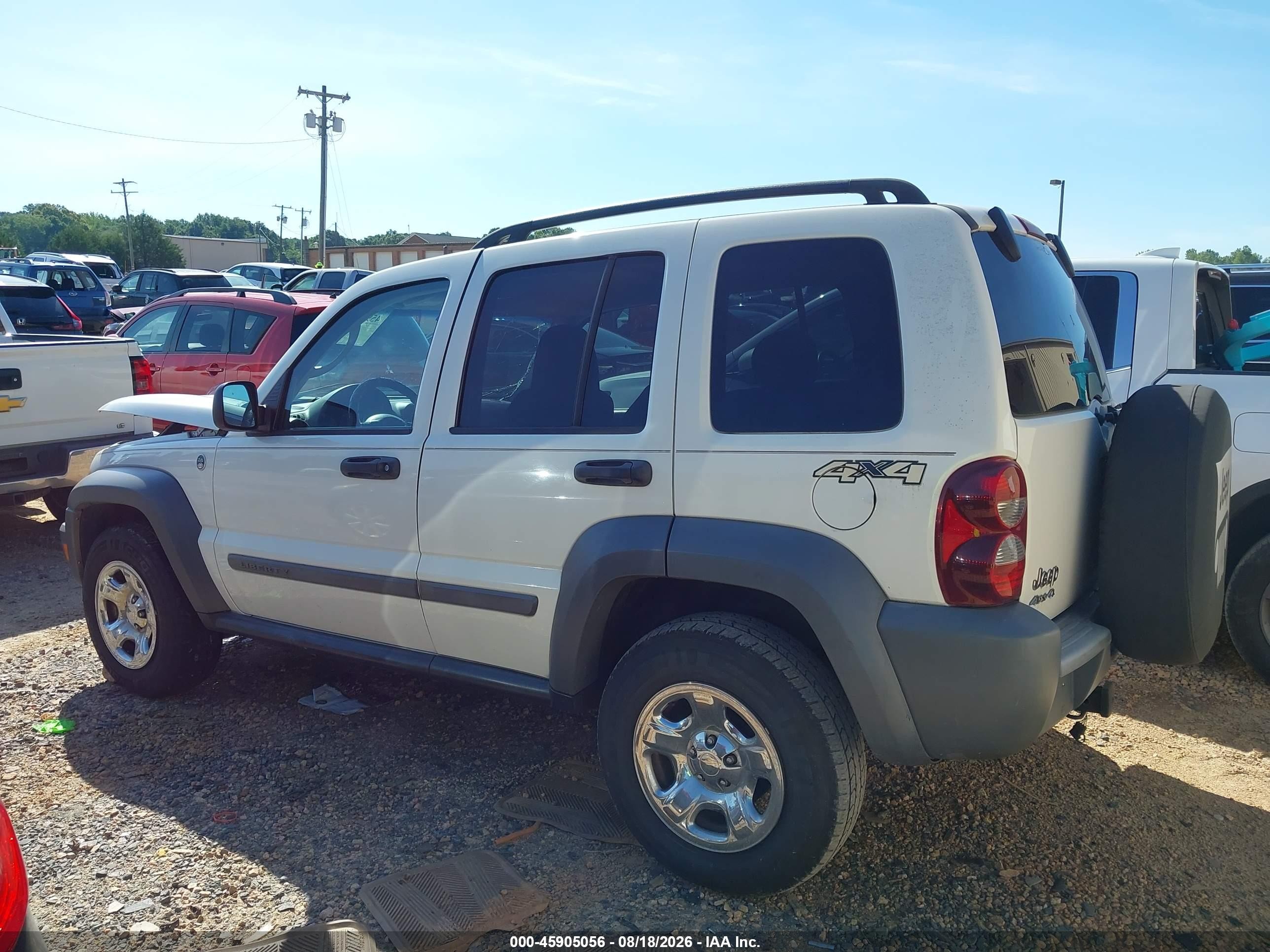 2005 Jeep Liberty Sport Белый vin: 1J4GL48K25W545019