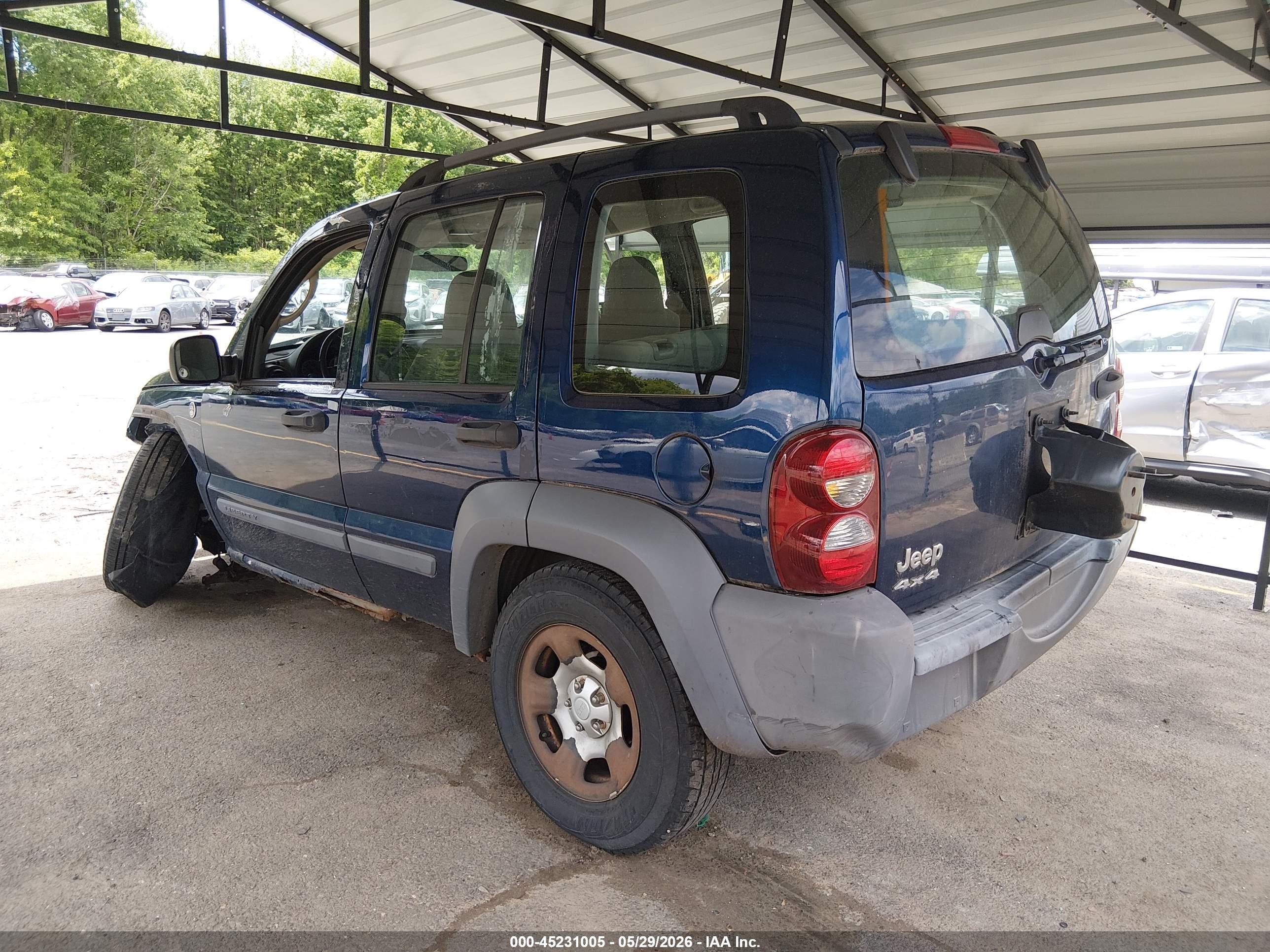 2005 Jeep Liberty Sport Синий vin: 1J4GL48K25W659912